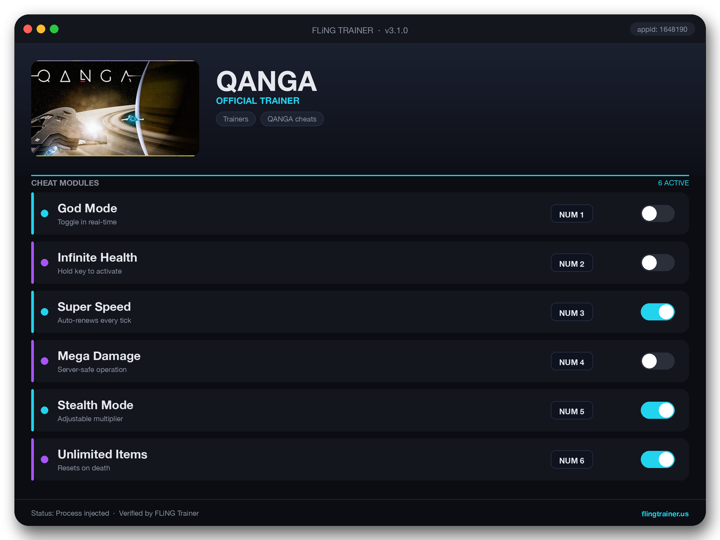 QANGA Trainer interface