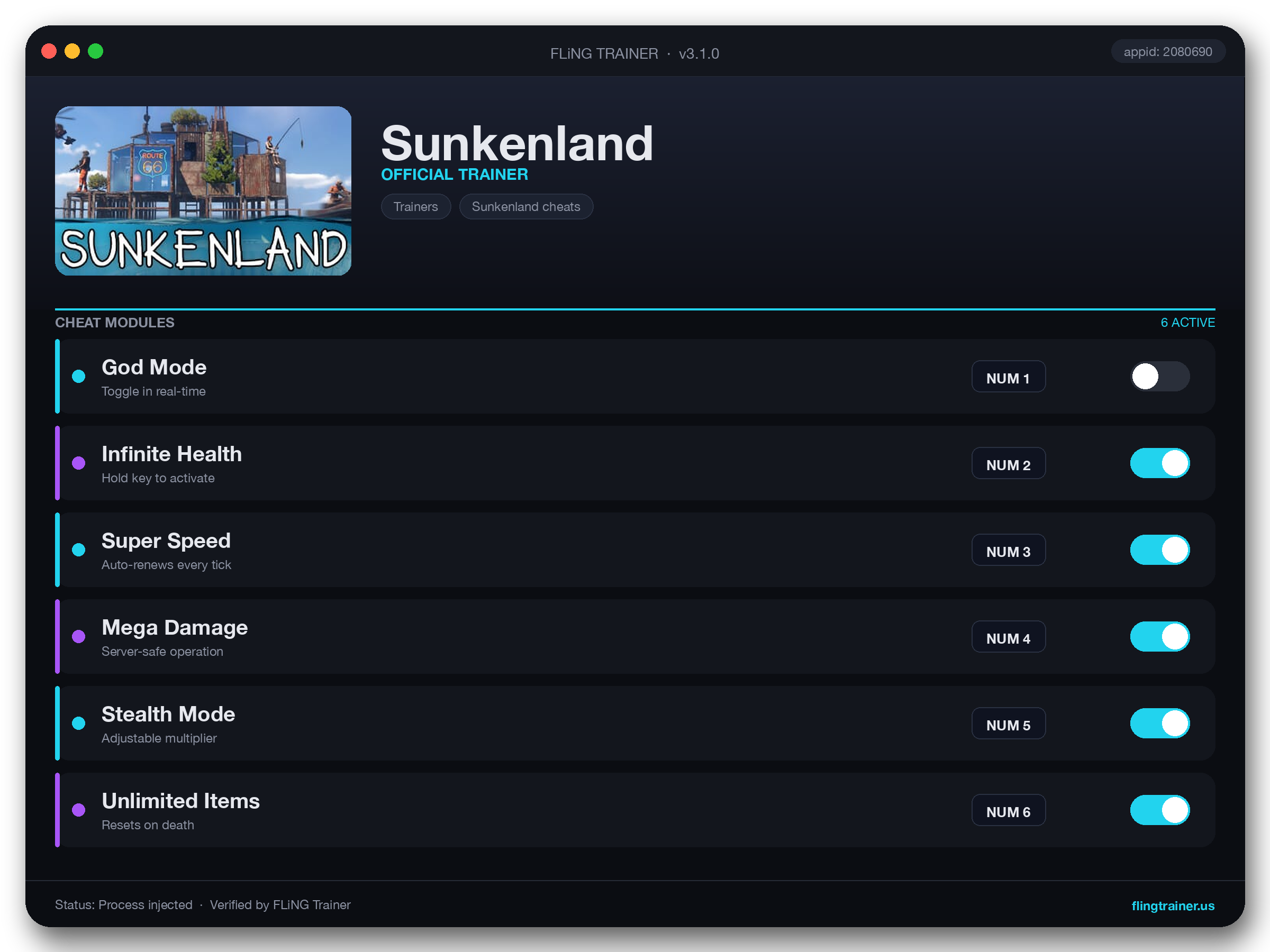 Sunkenland Trainer interface
