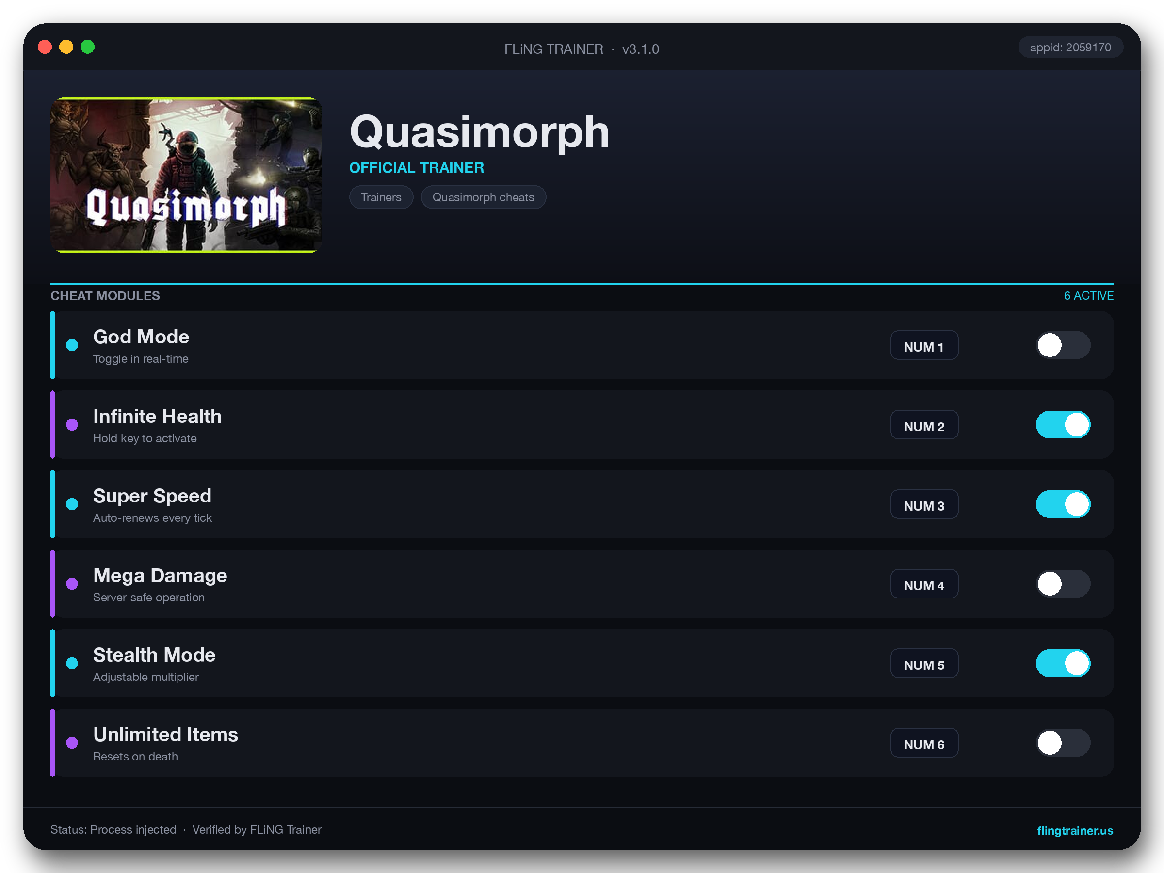 Quasimorph Trainer interface