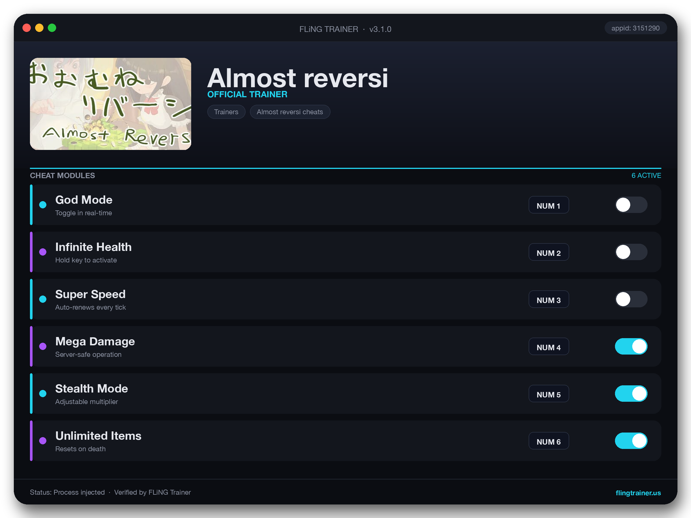 Almost reversi Trainer interface