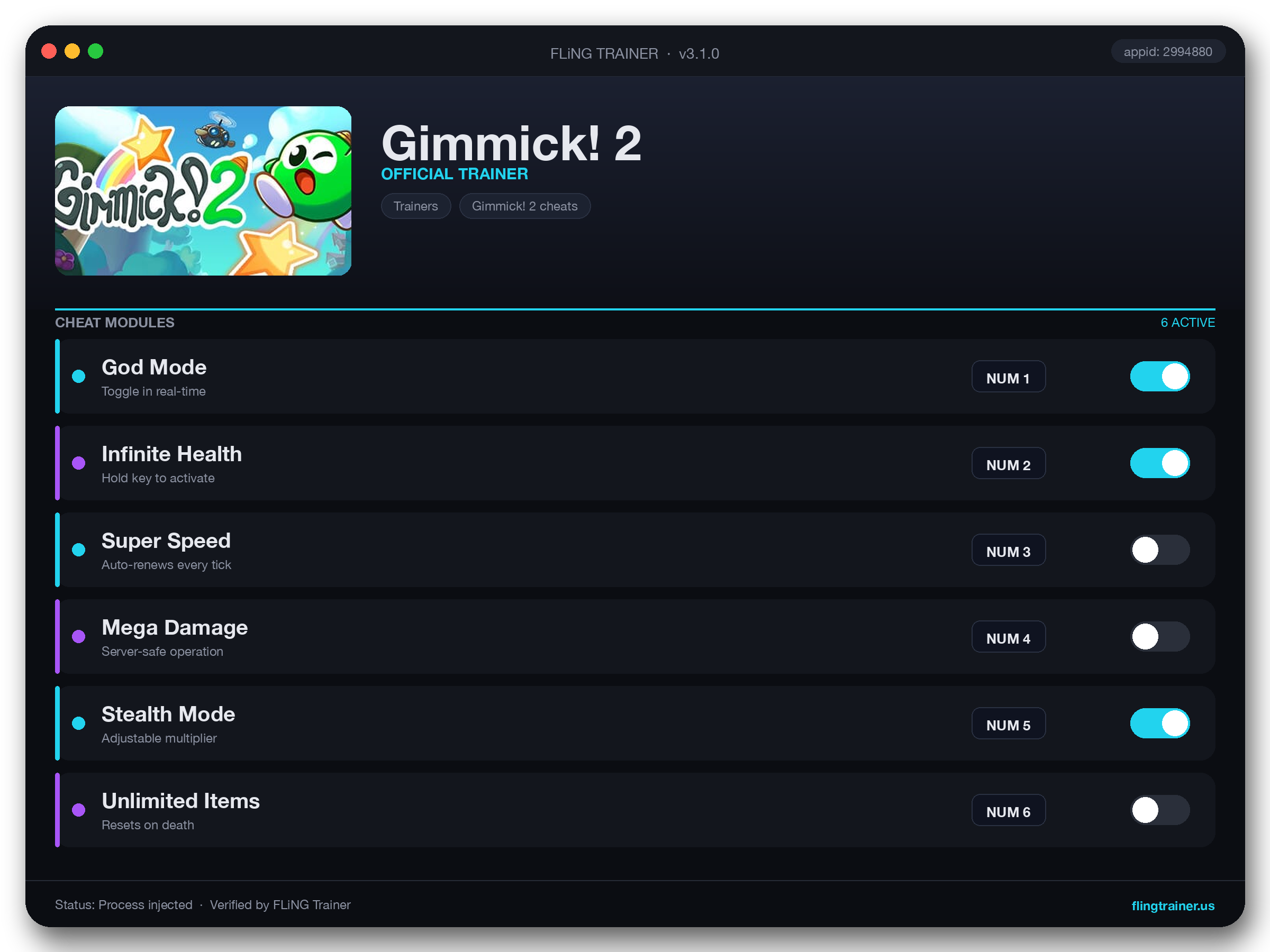 Gimmick! 2 Trainer interface