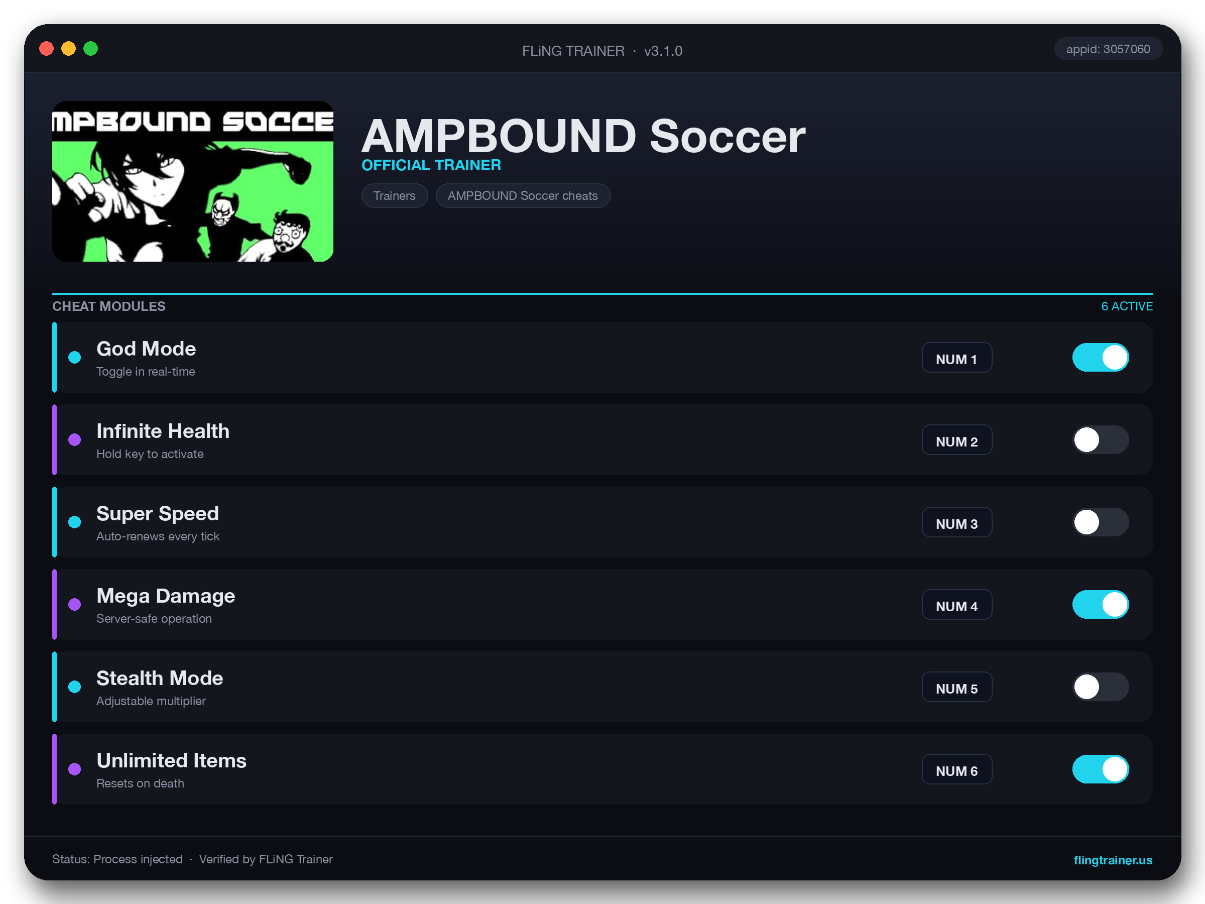 AMPBOUND Soccer Trainer interface