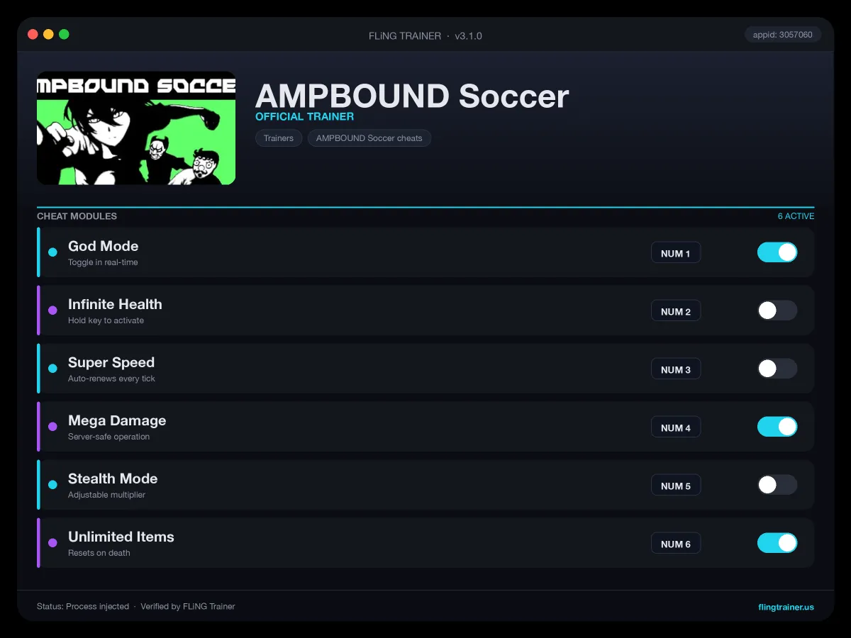 AMPBOUND Soccer Trainer interface