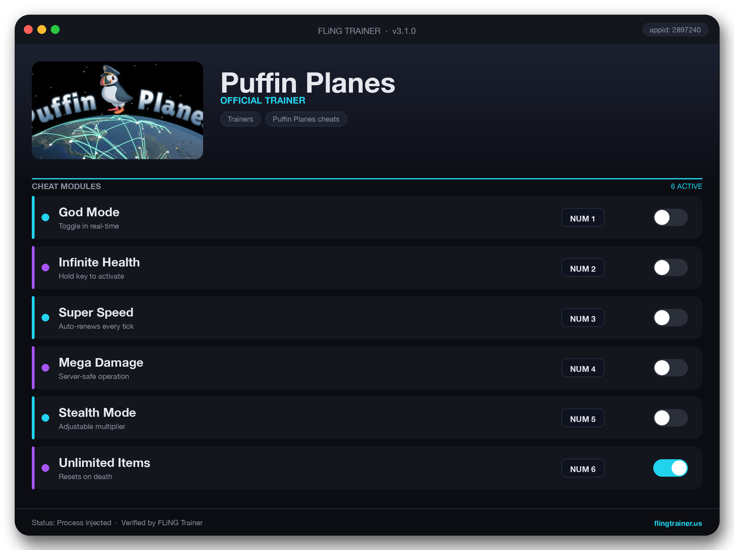 Puffin Planes Trainer interface