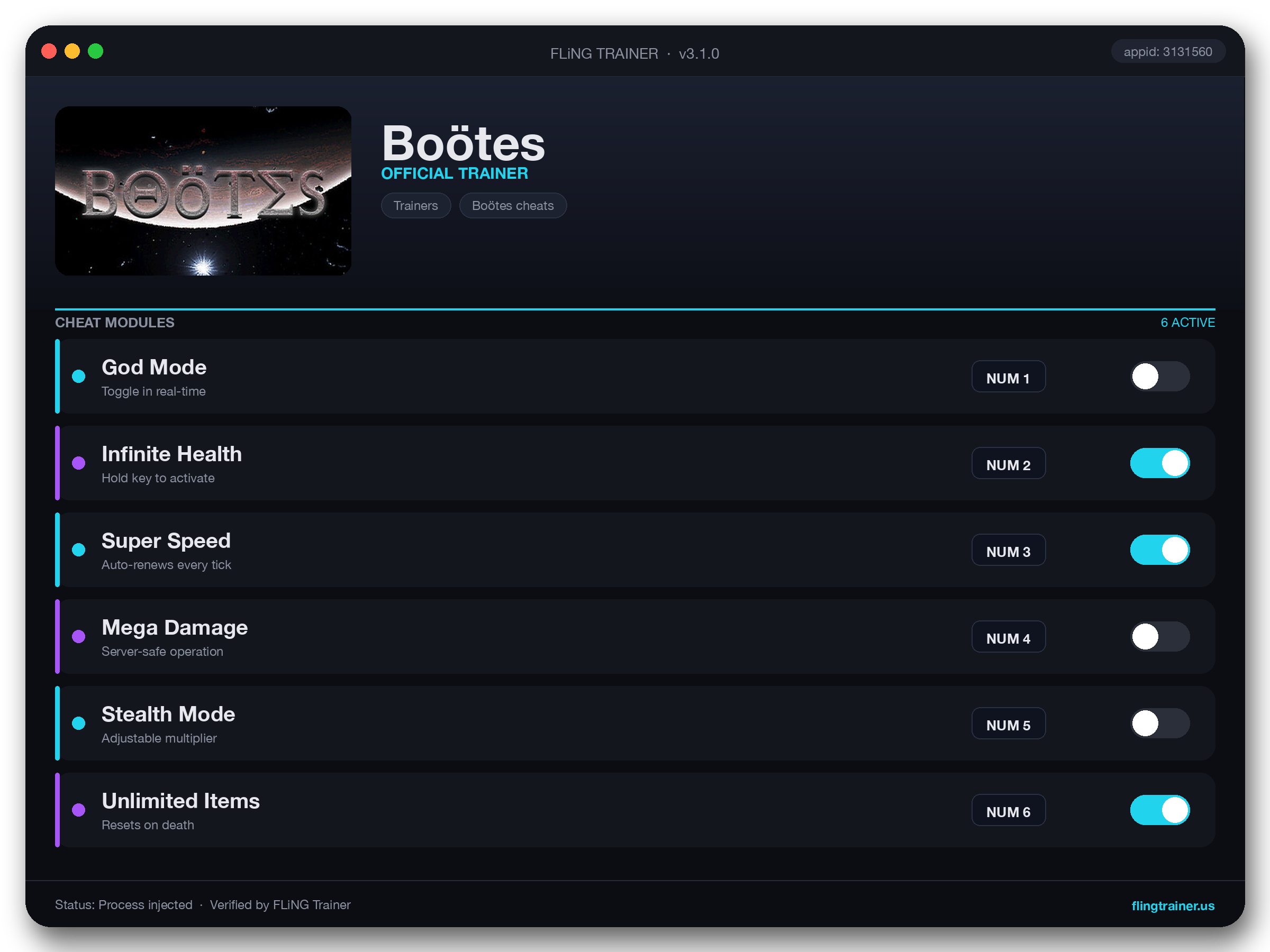 Boötes Trainer interface