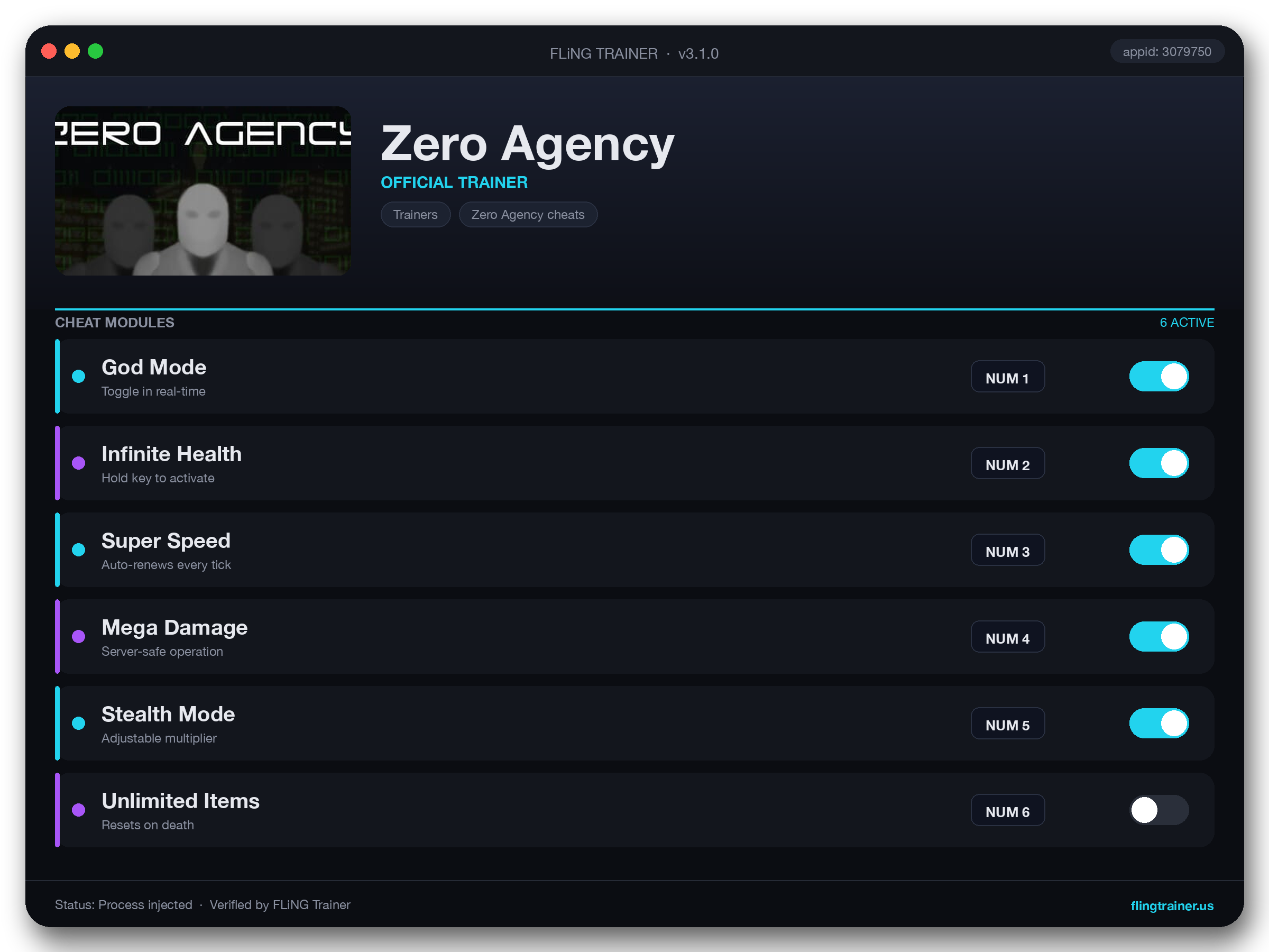 Zero Agency Trainer interface