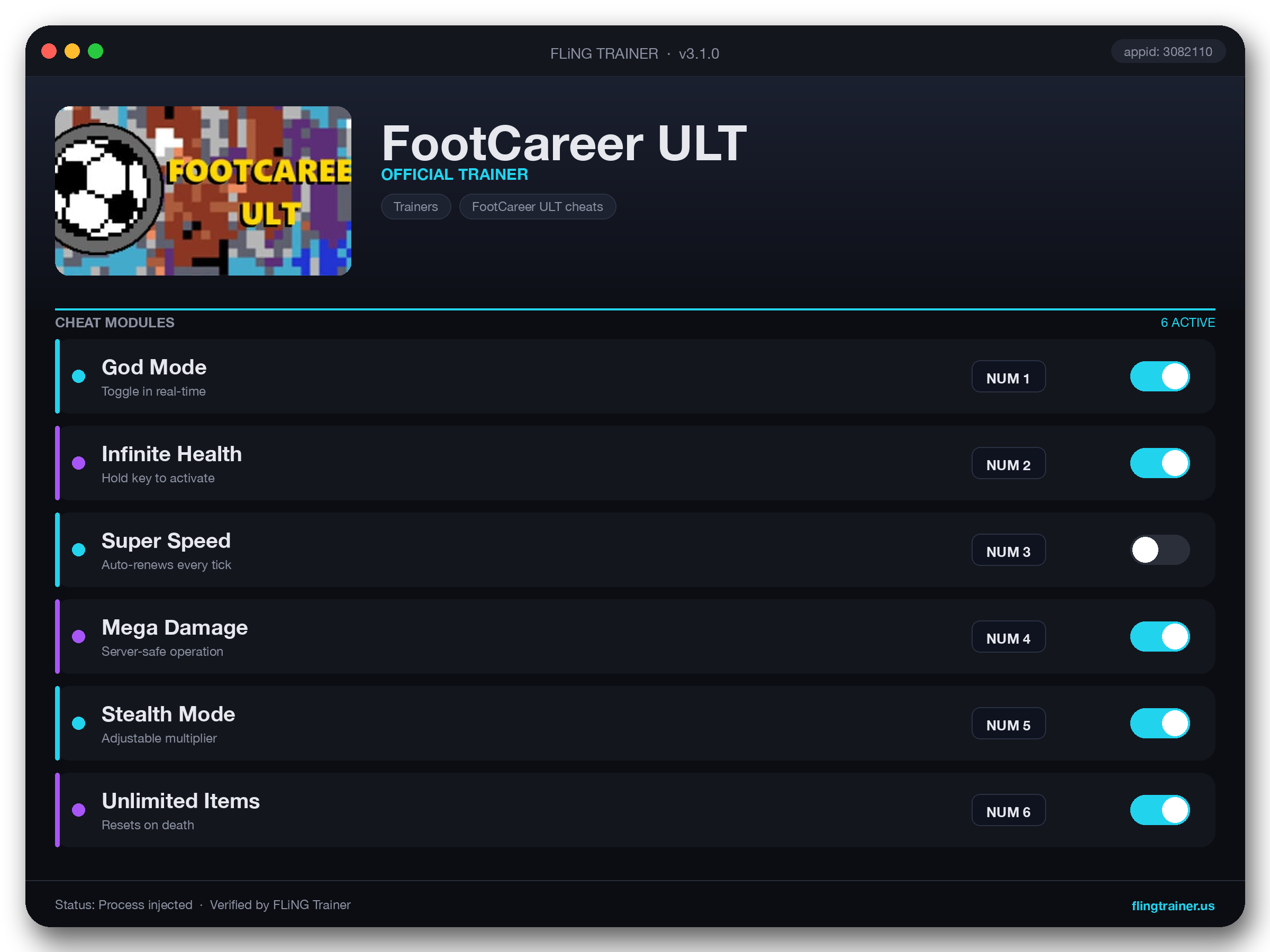 FootCareer ULT Trainer interface