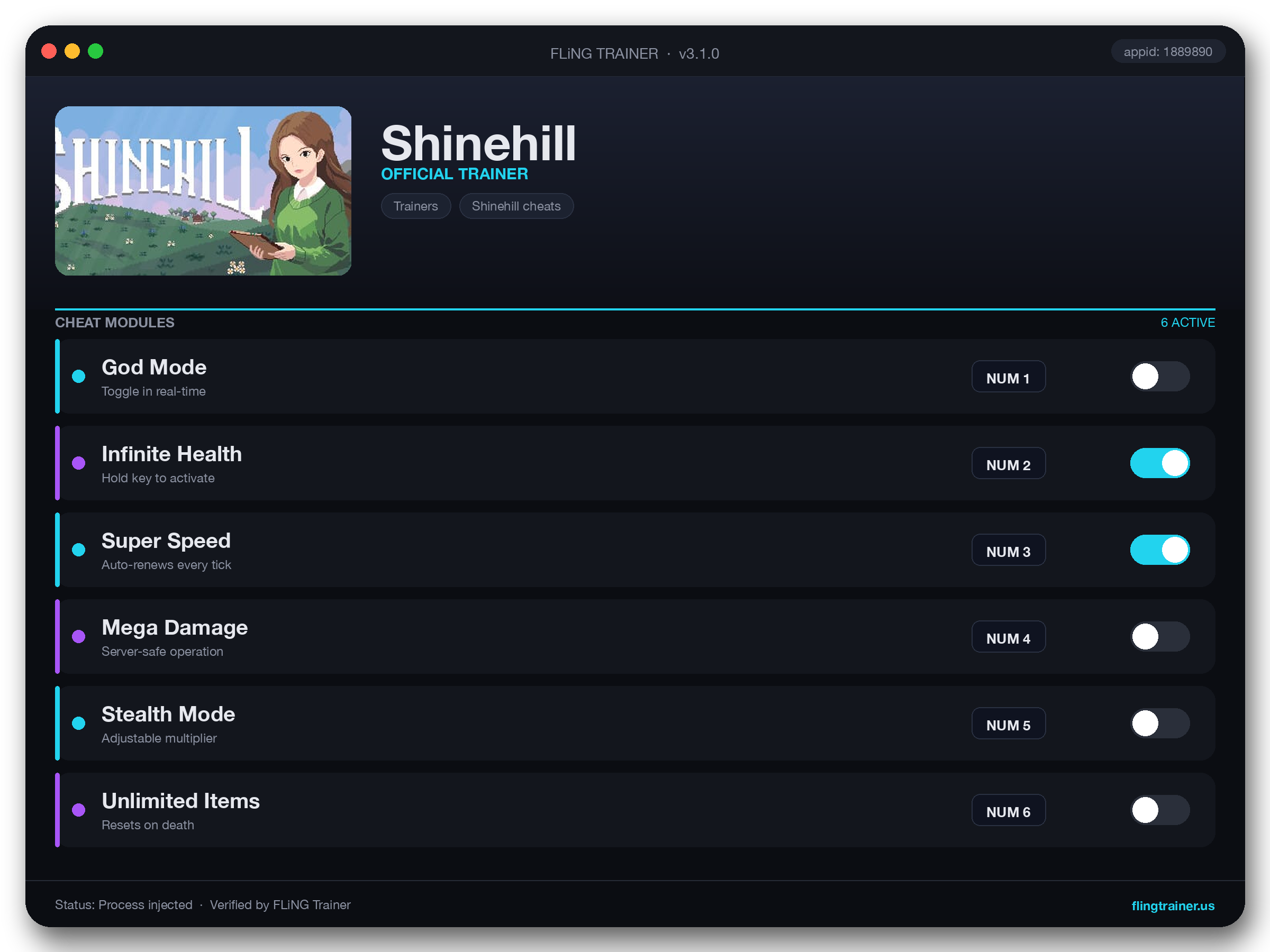 Shinehill Trainer interface
