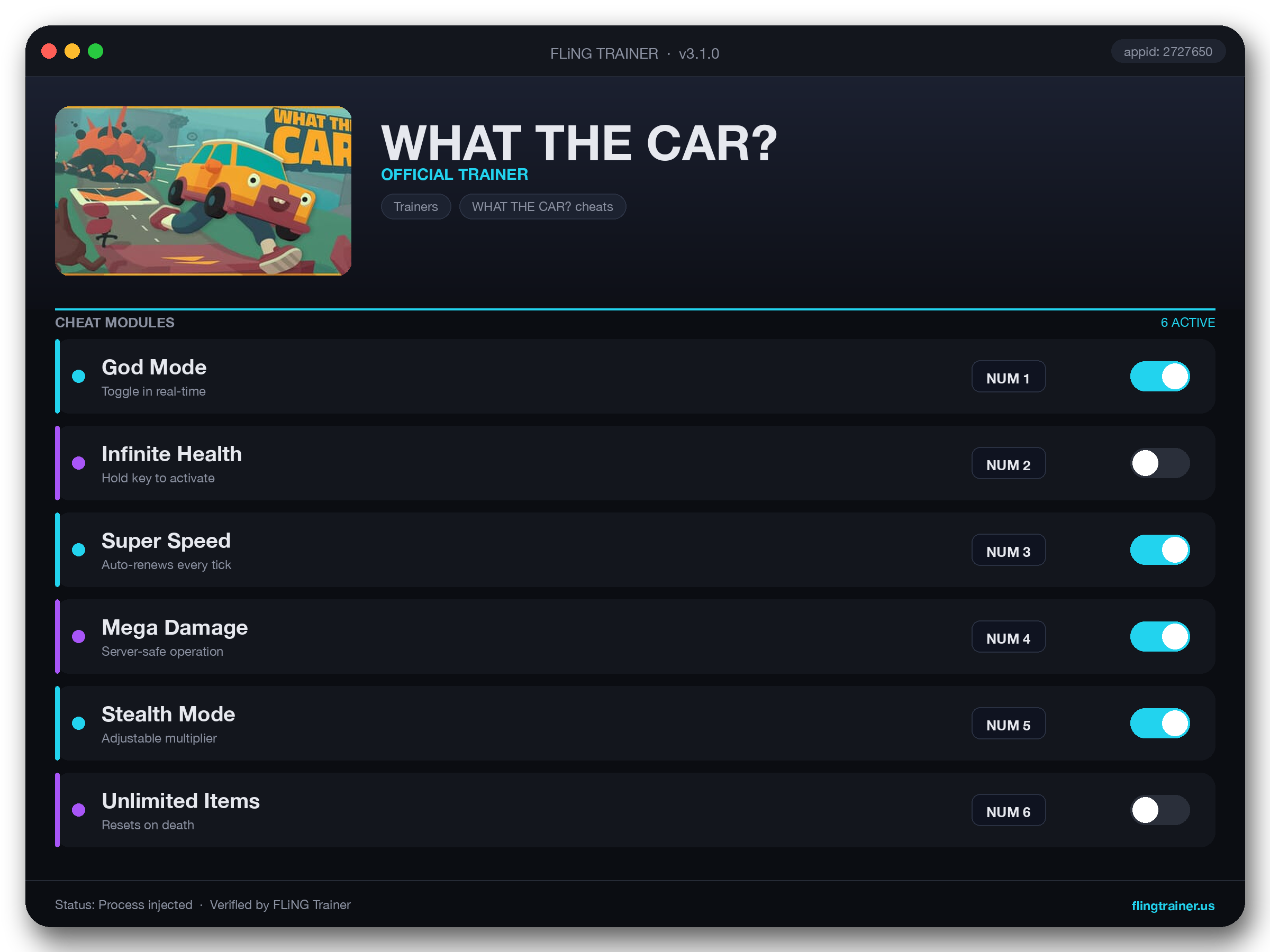 WHAT THE CAR? Trainer interface