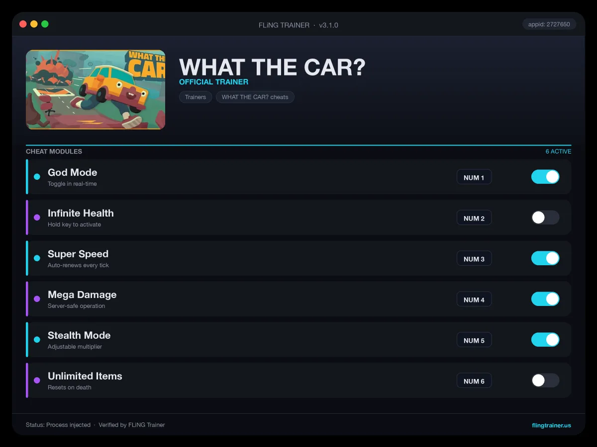 WHAT THE CAR? Trainer interface