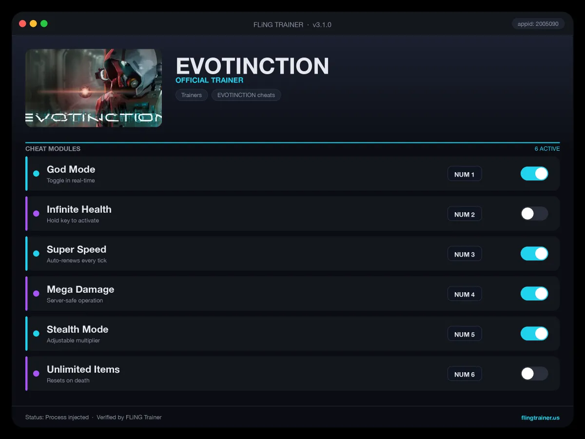 EVOTINCTION Trainer interface