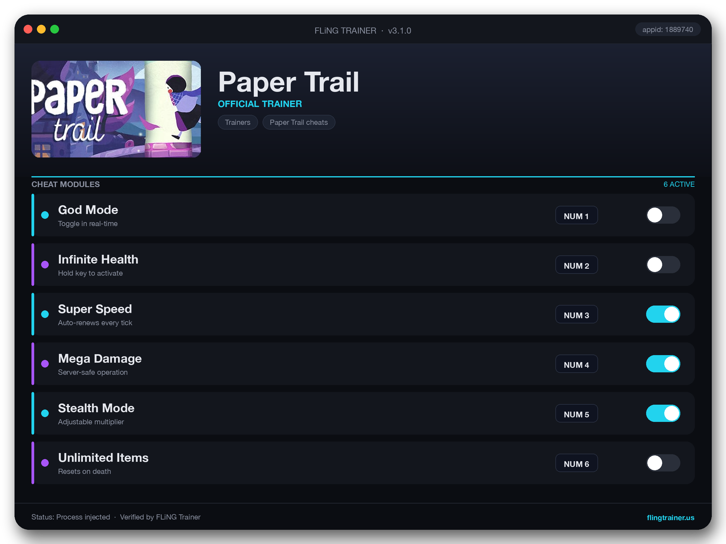 Paper Trail Trainer interface