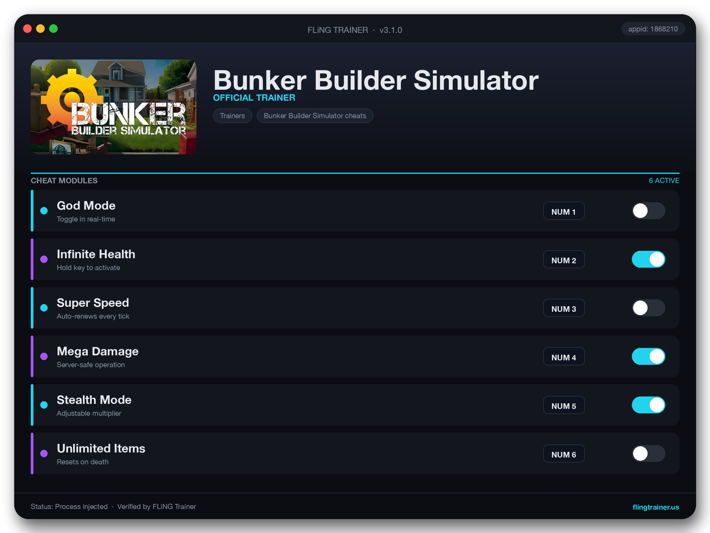 Bunker Builder Simulator Trainer interface