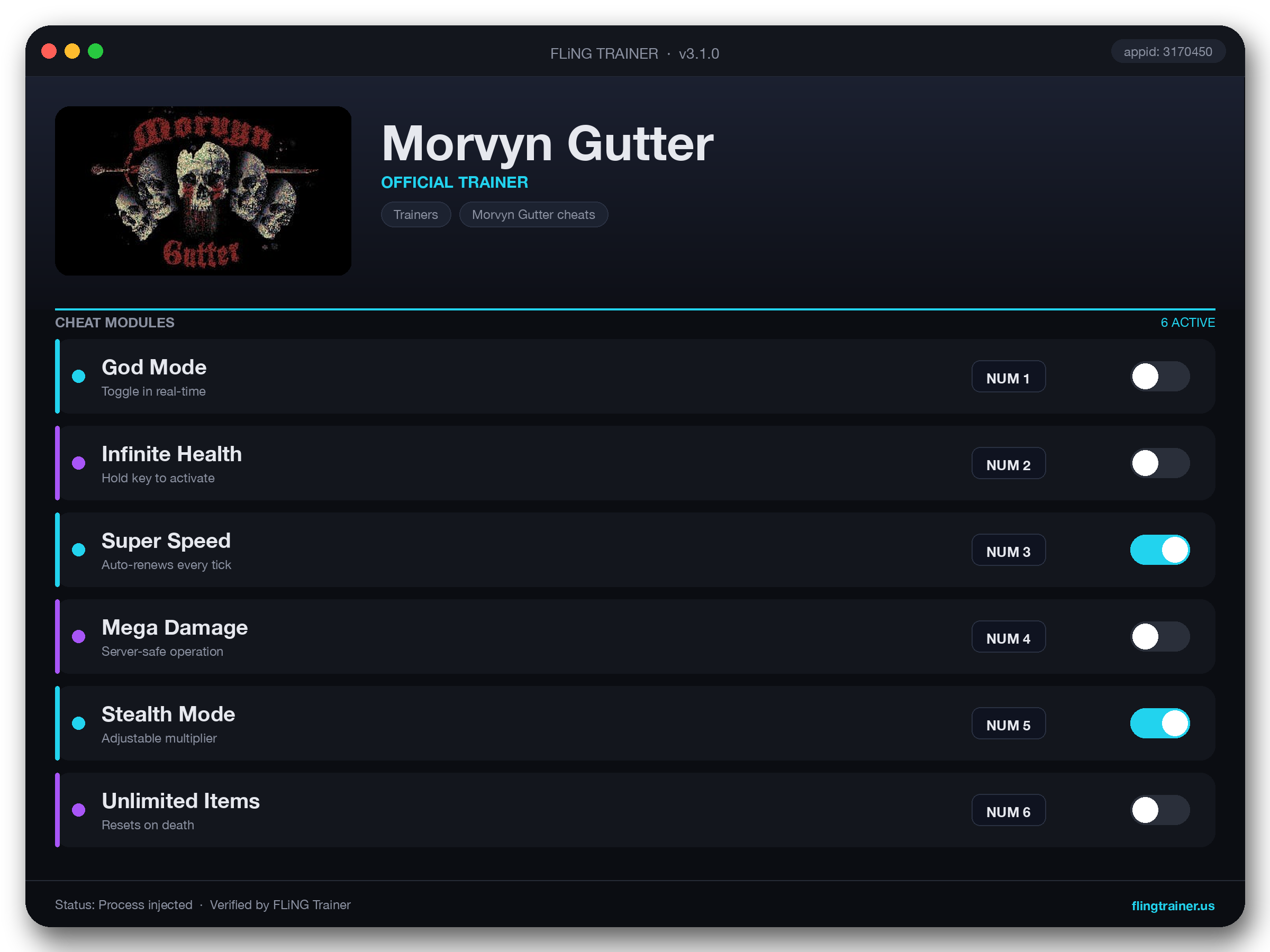 Morvyn Gutter Trainer interface