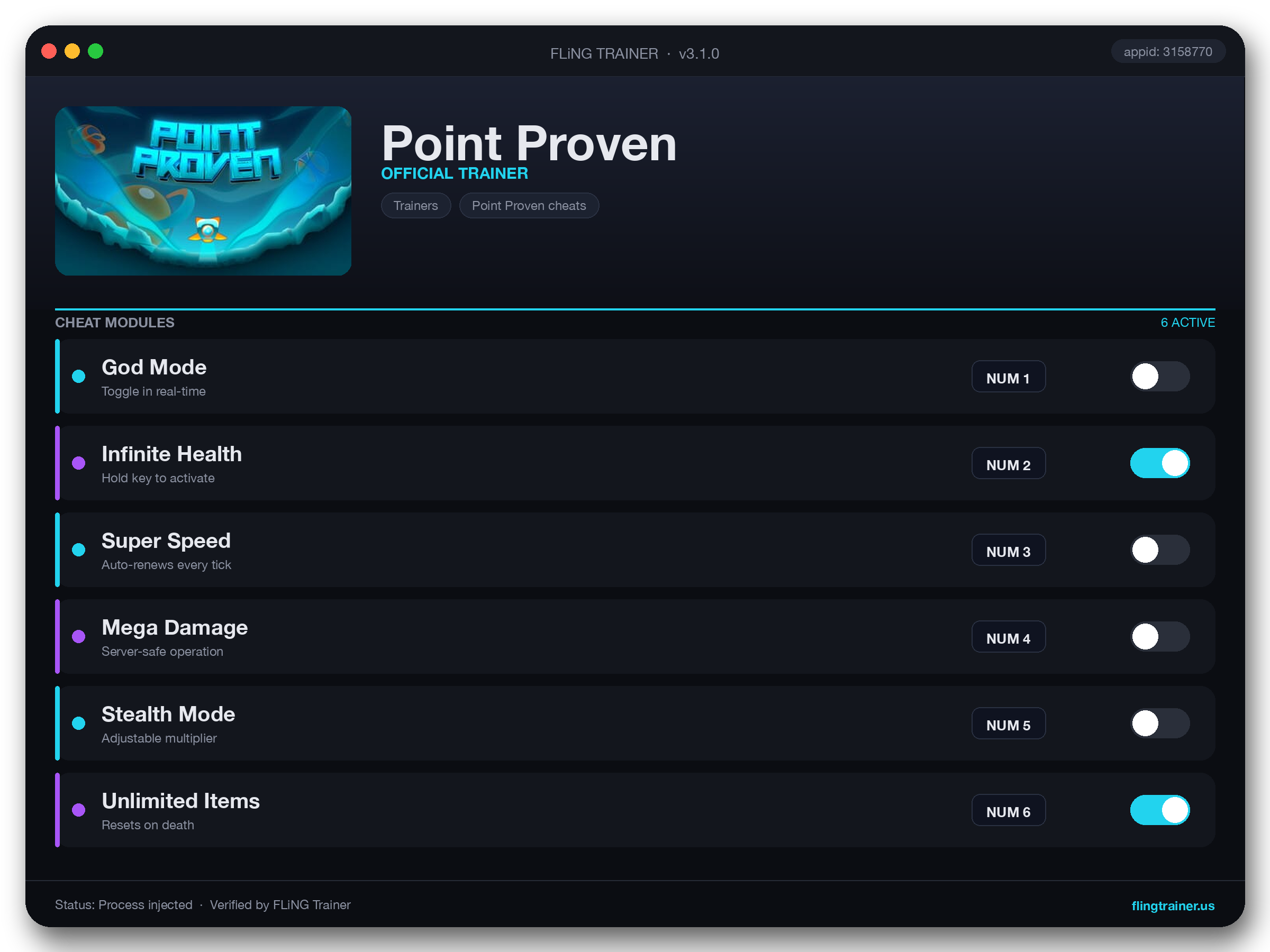 Point Proven Trainer interface