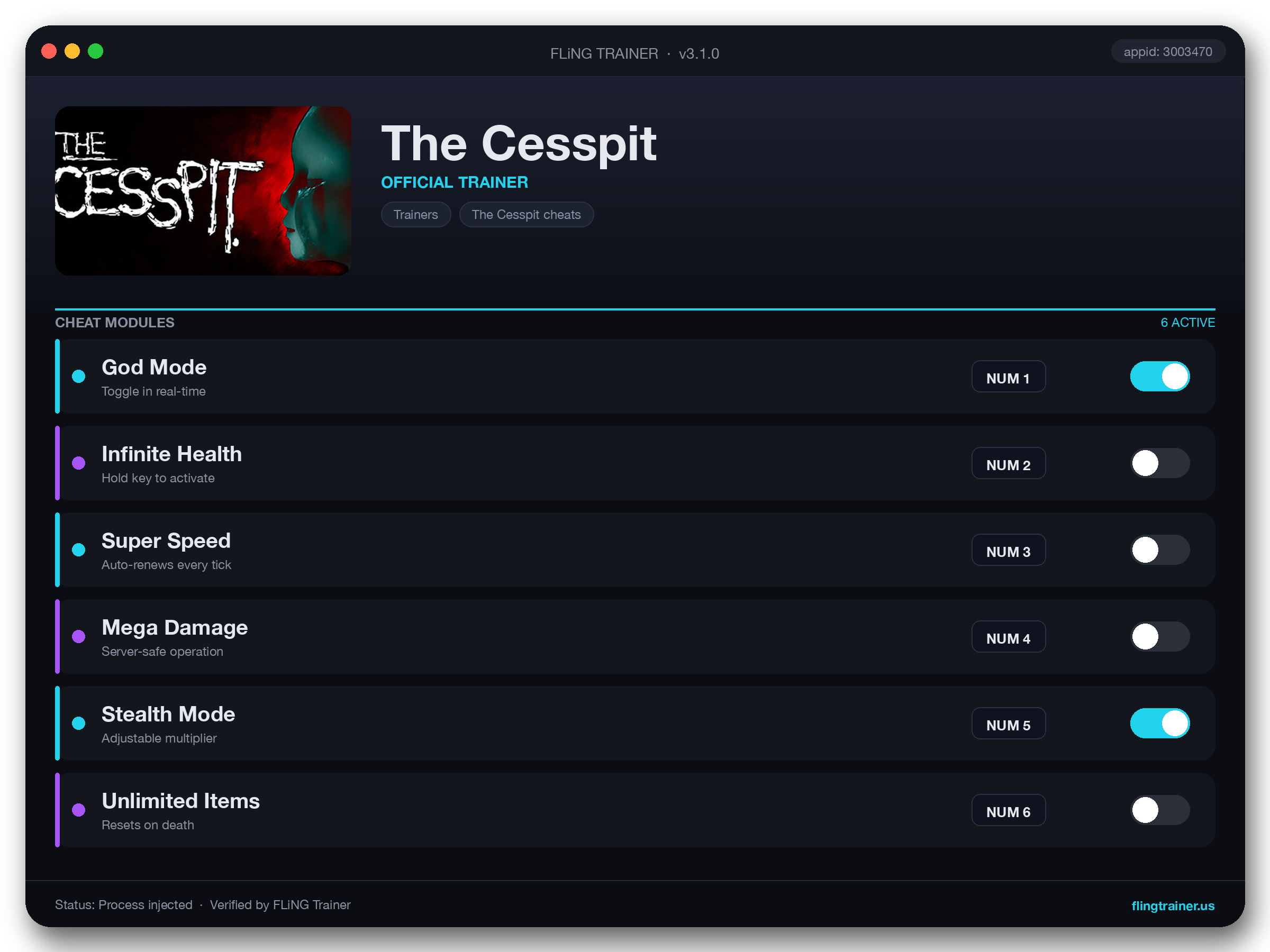 The Cesspit Trainer interface