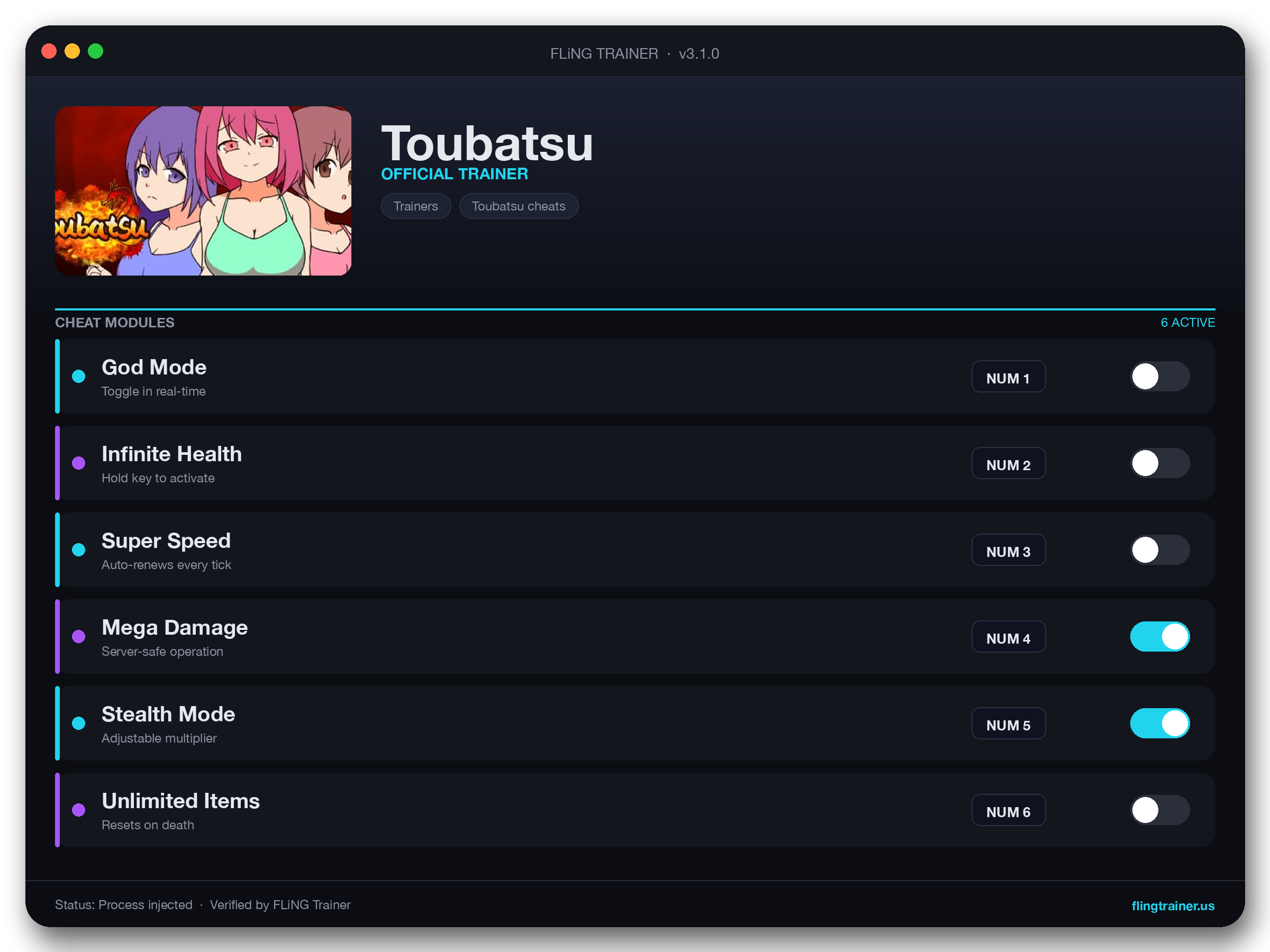 Toubatsu Trainer interface