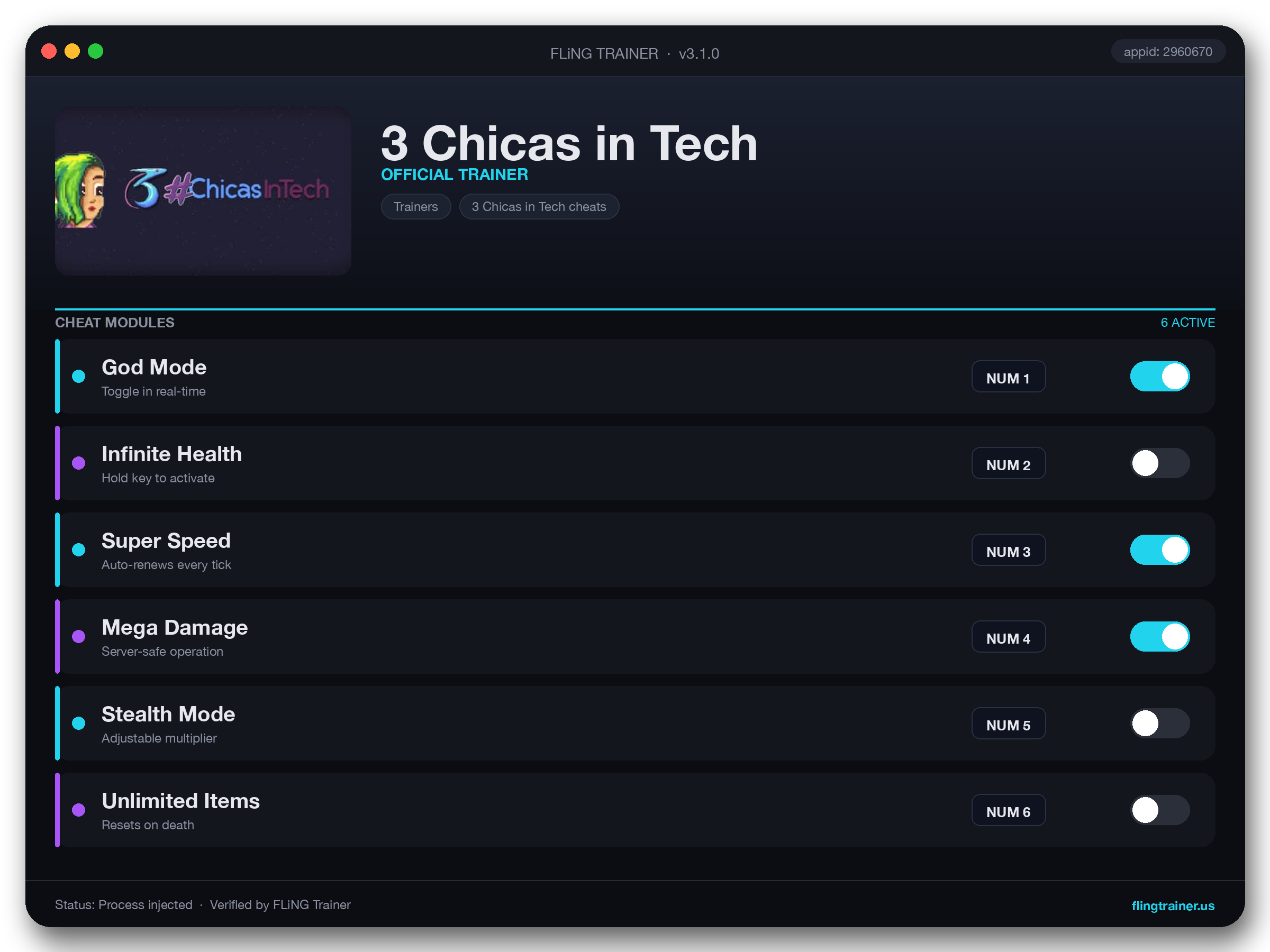 3 Chicas in Tech Trainer interface
