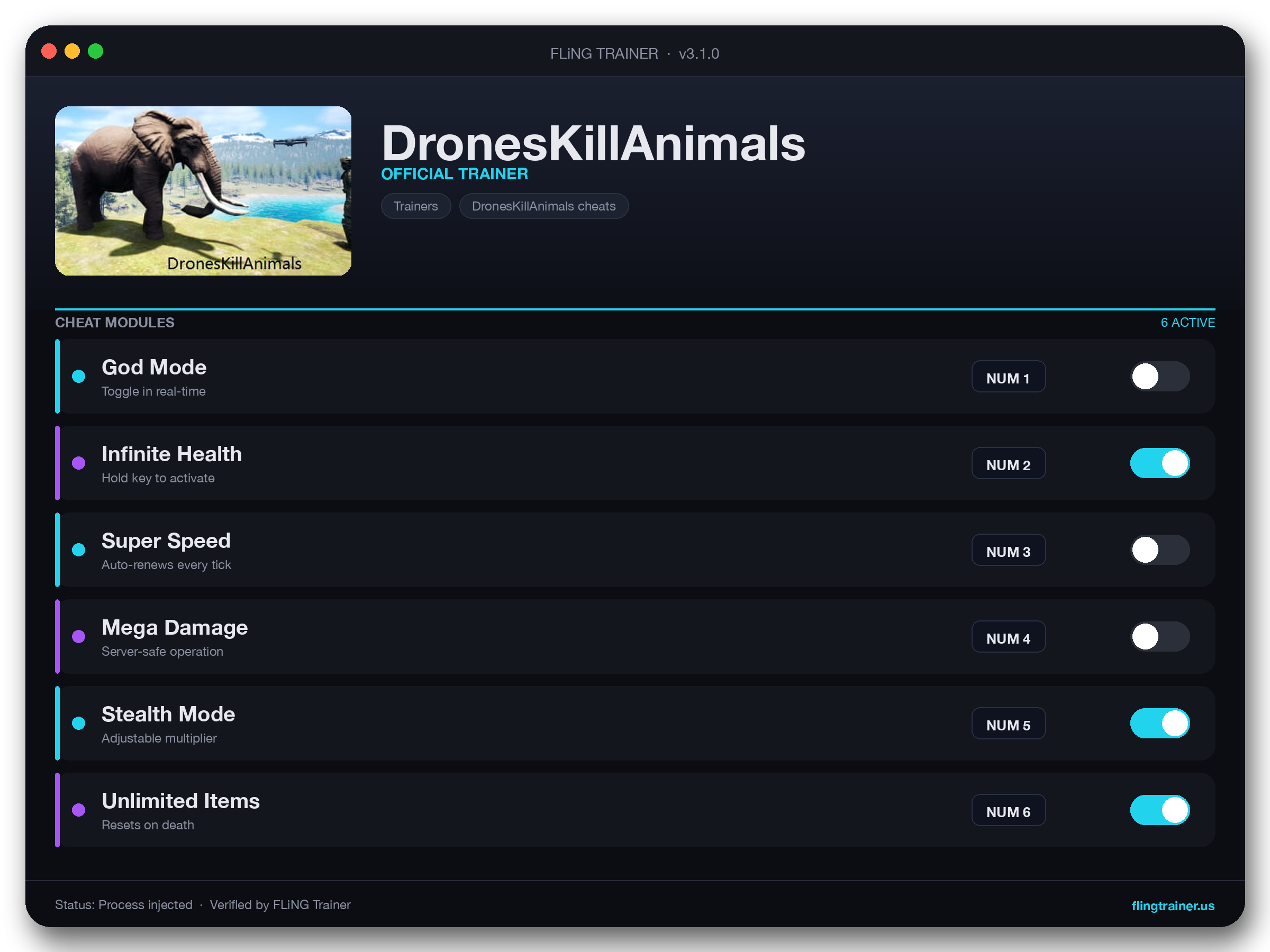 DronesKillAnimals Trainer interface