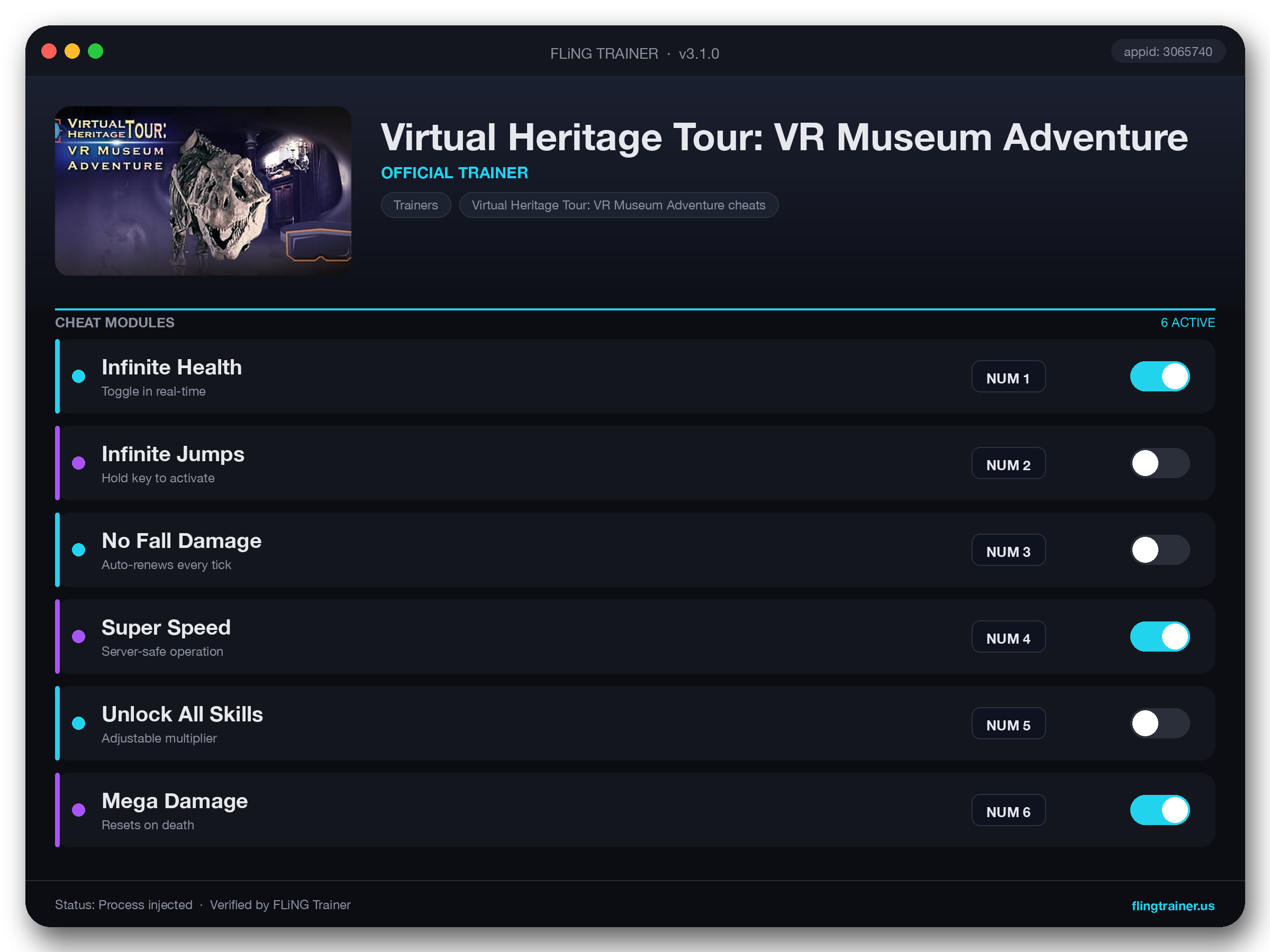 Virtual Heritage Tour: VR Museum Adventure Trainer interface