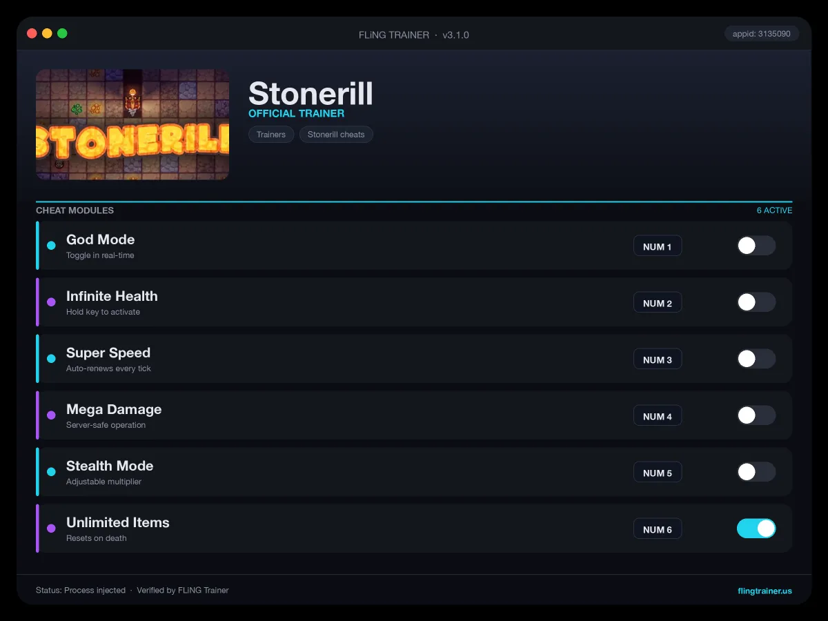Stonerill Trainer interface