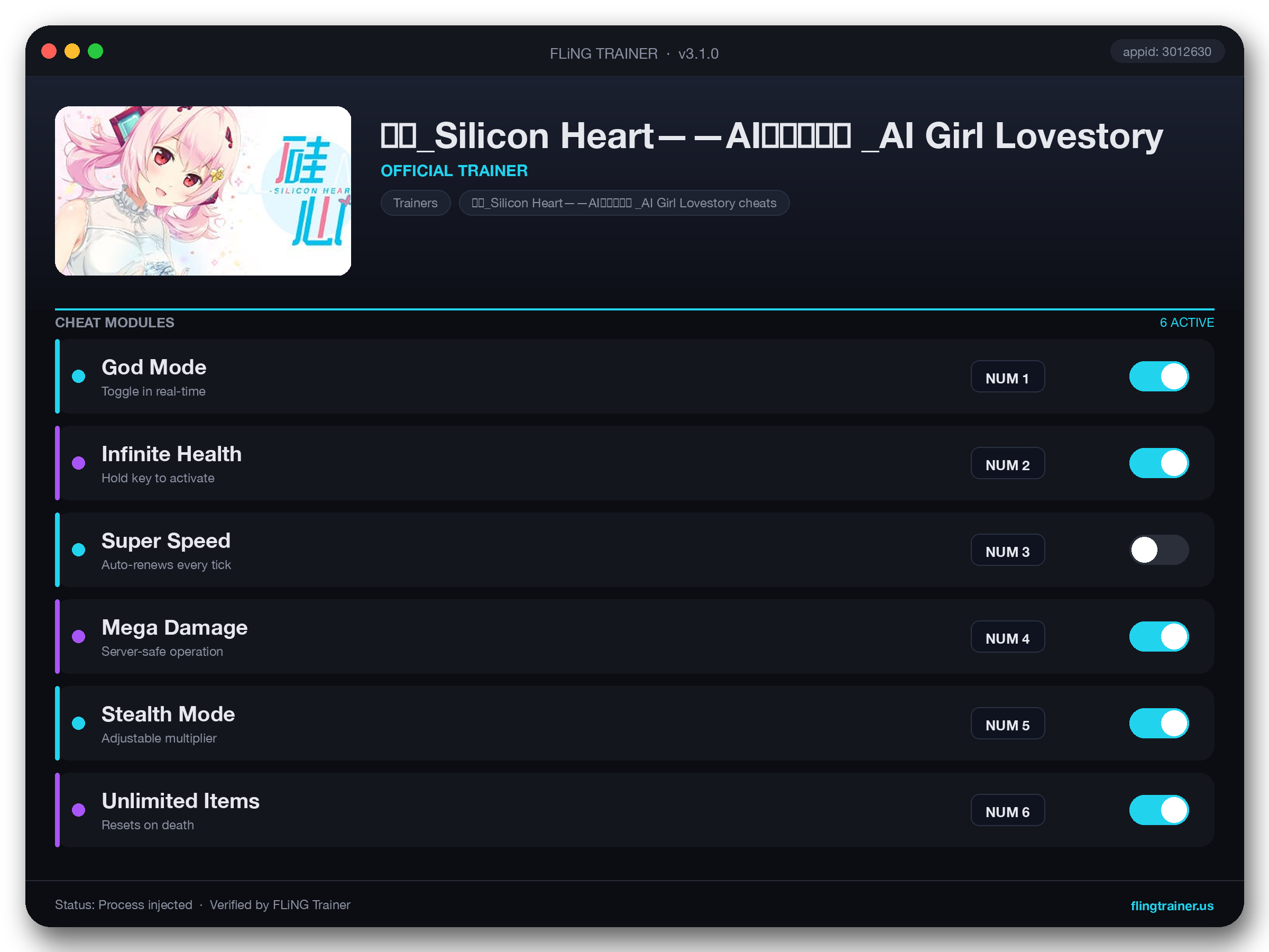 硅心_Silicon Heart——AI少女情人梦 _AI Girl Lovestory Trainer interface