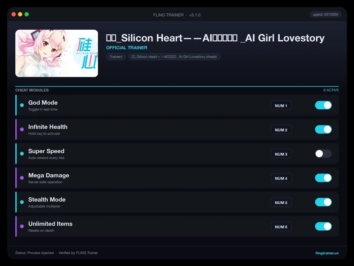 硅心_Silicon Heart——AI少女情人梦 _AI Girl Lovestory Trainer interface
