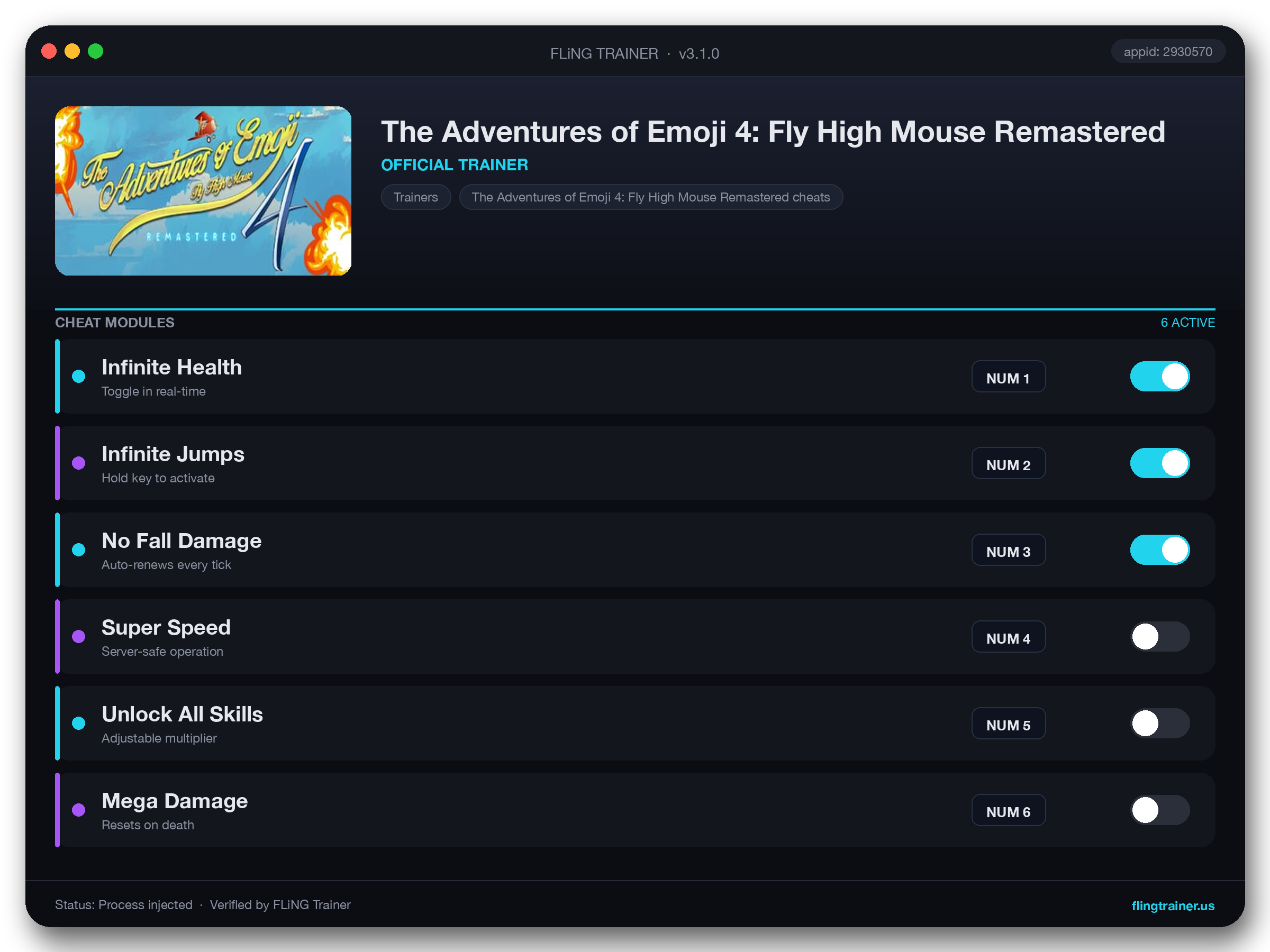 The Adventures of Emoji 4: Fly High Mouse Remastered Trainer interface