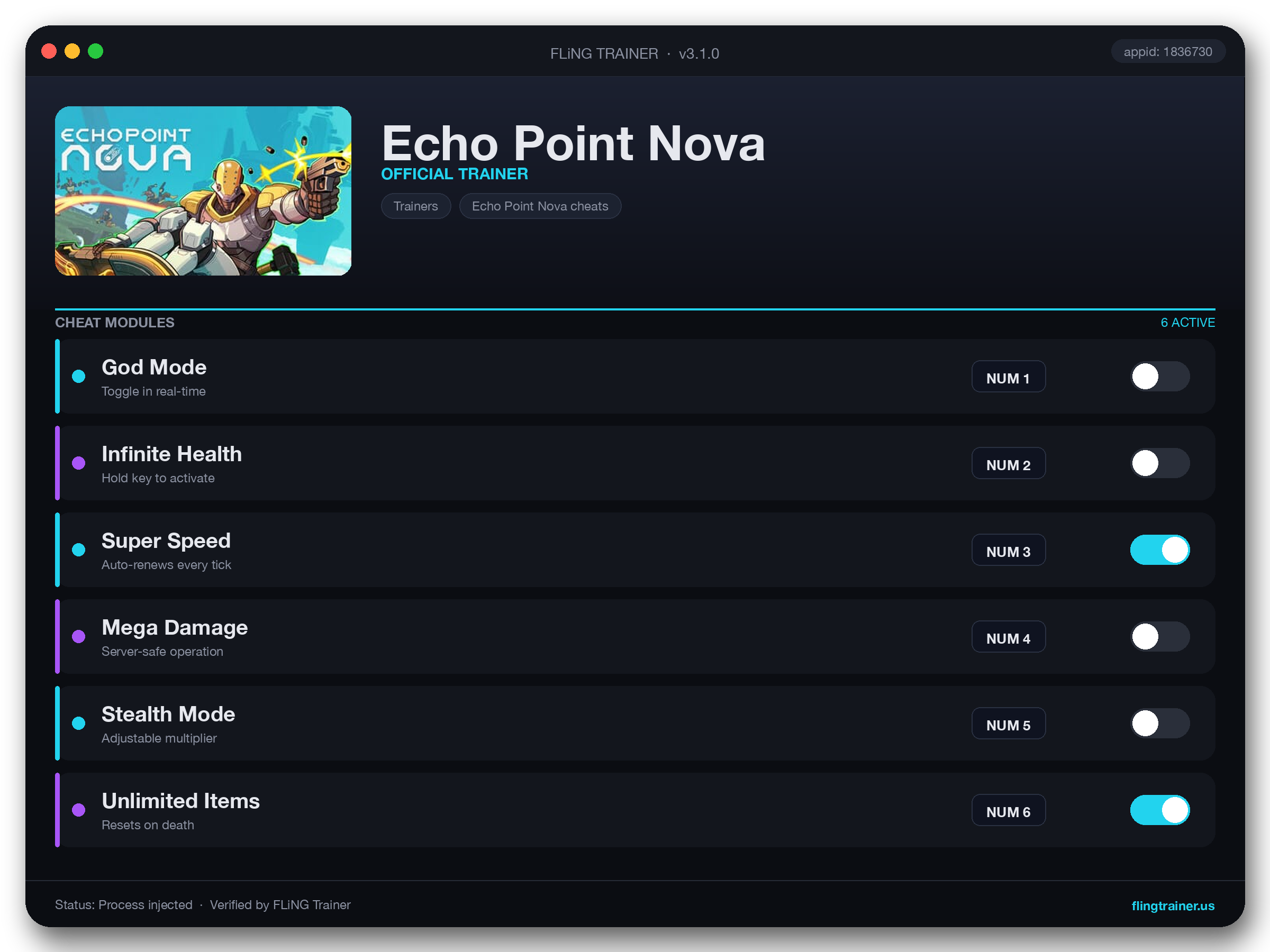 Echo Point Nova Trainer interface