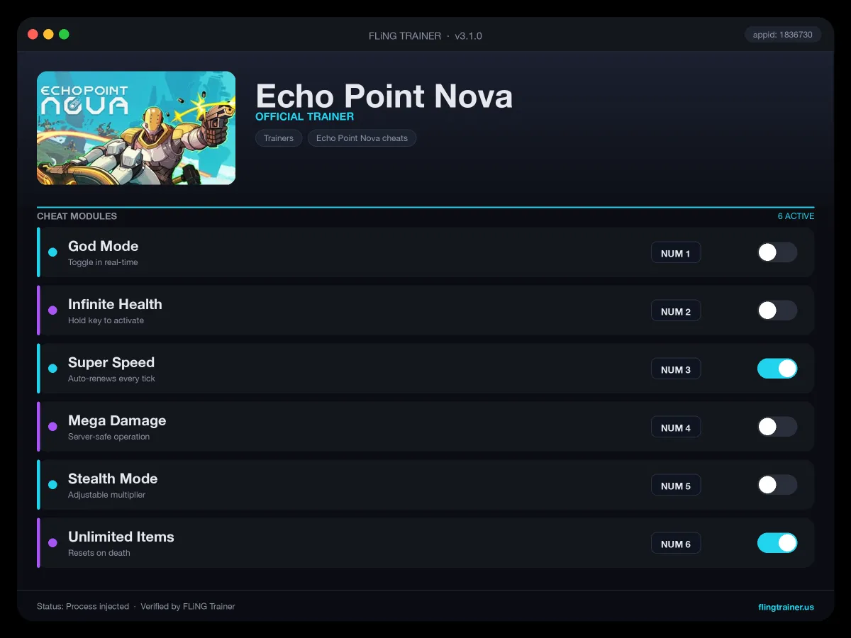 Echo Point Nova Trainer interface