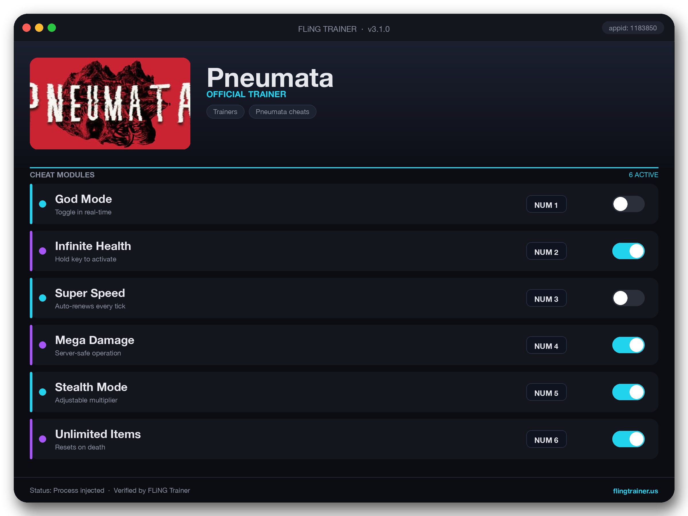 Pneumata Trainer interface