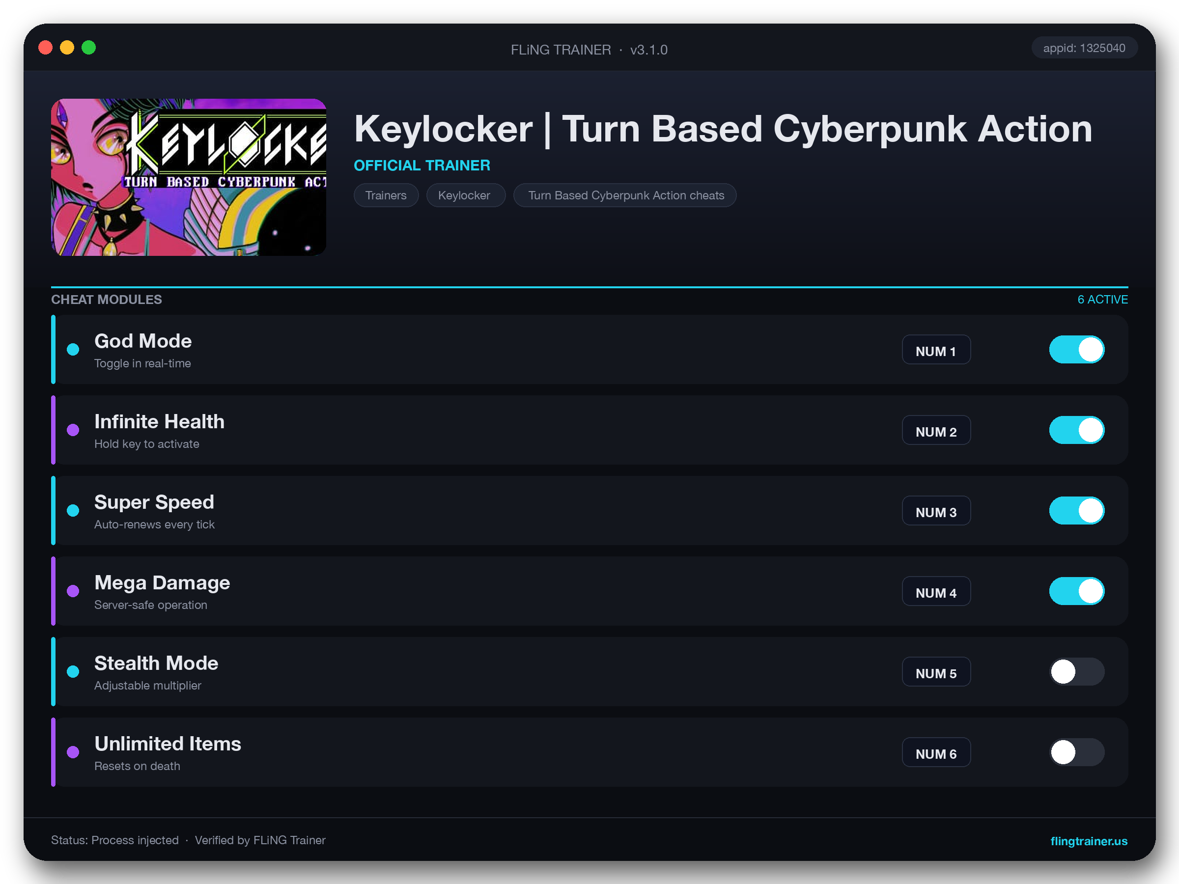 Keylocker | Turn Based Cyberpunk Action Trainer interface
