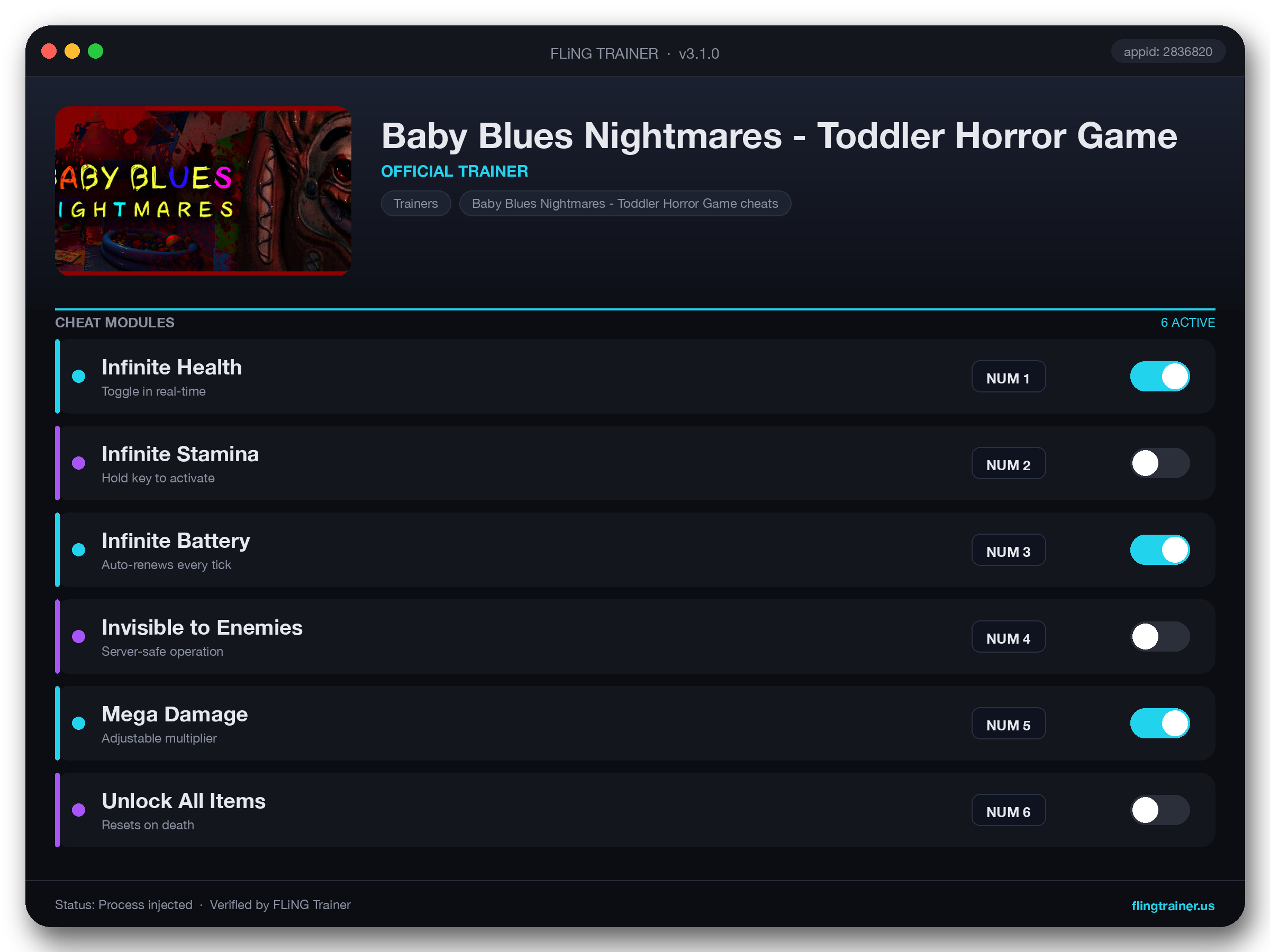 Baby Blues Nightmares - Toddler Horror Game Trainer interface