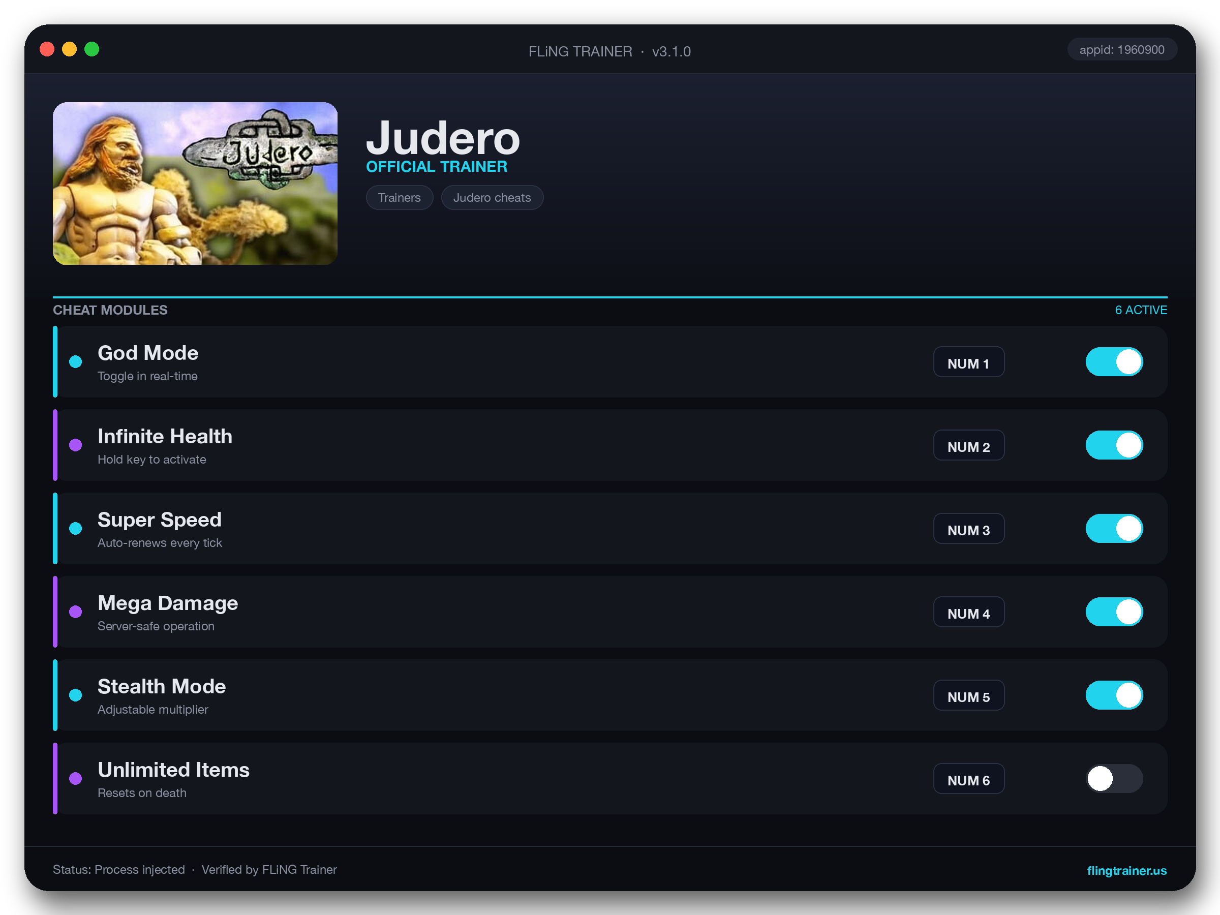 Judero Trainer interface