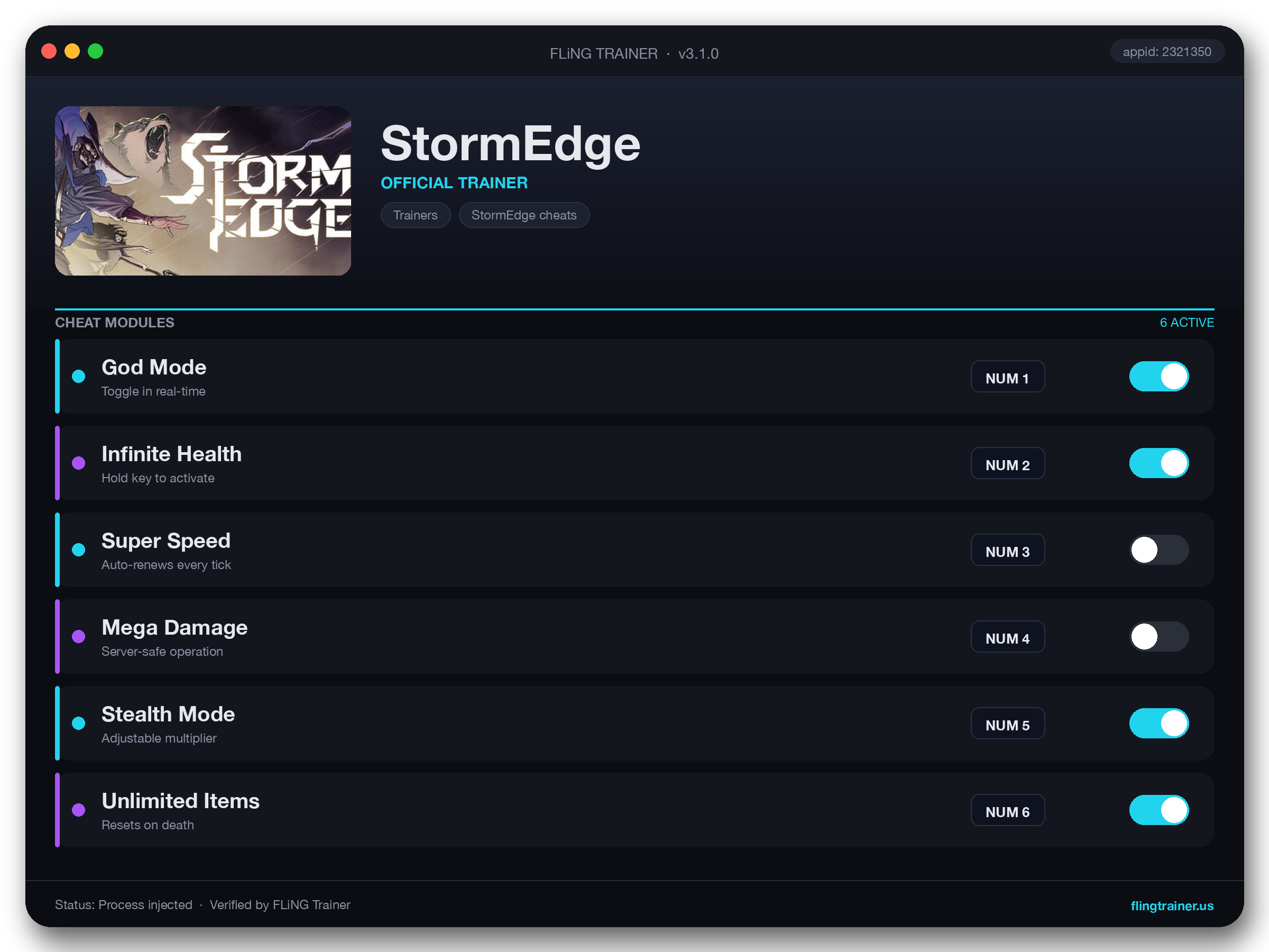 StormEdge Trainer interface