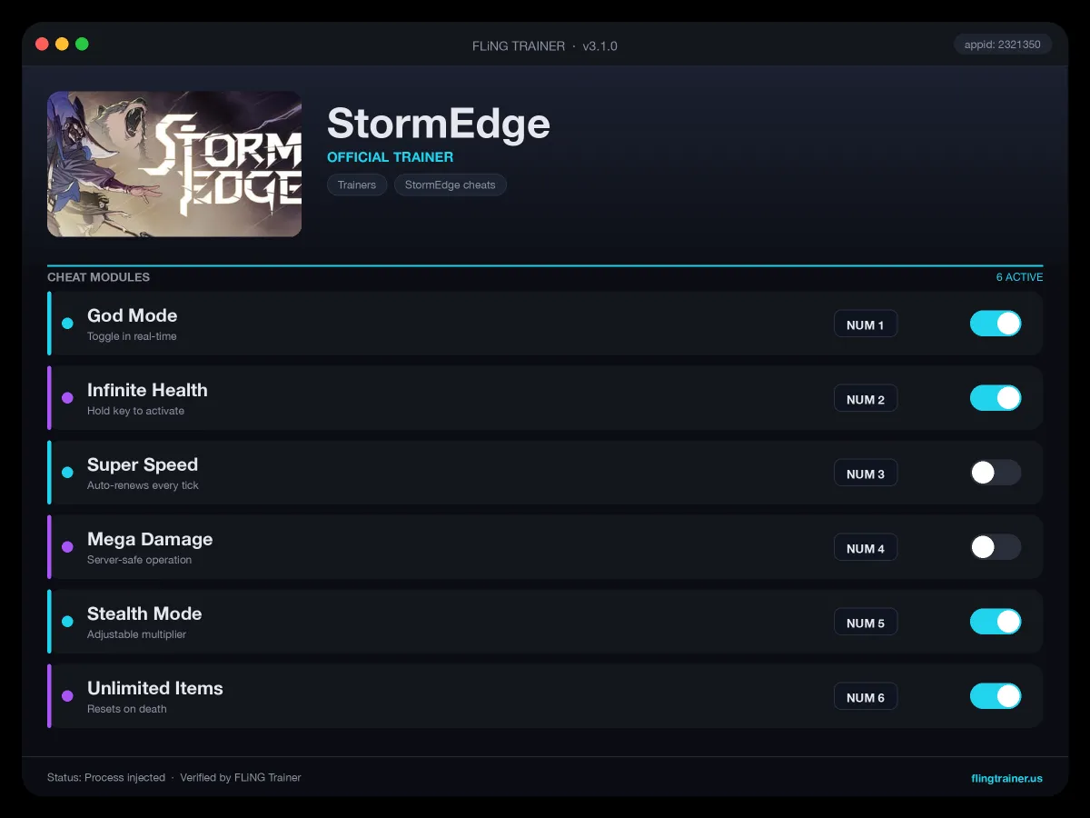 StormEdge Trainer interface