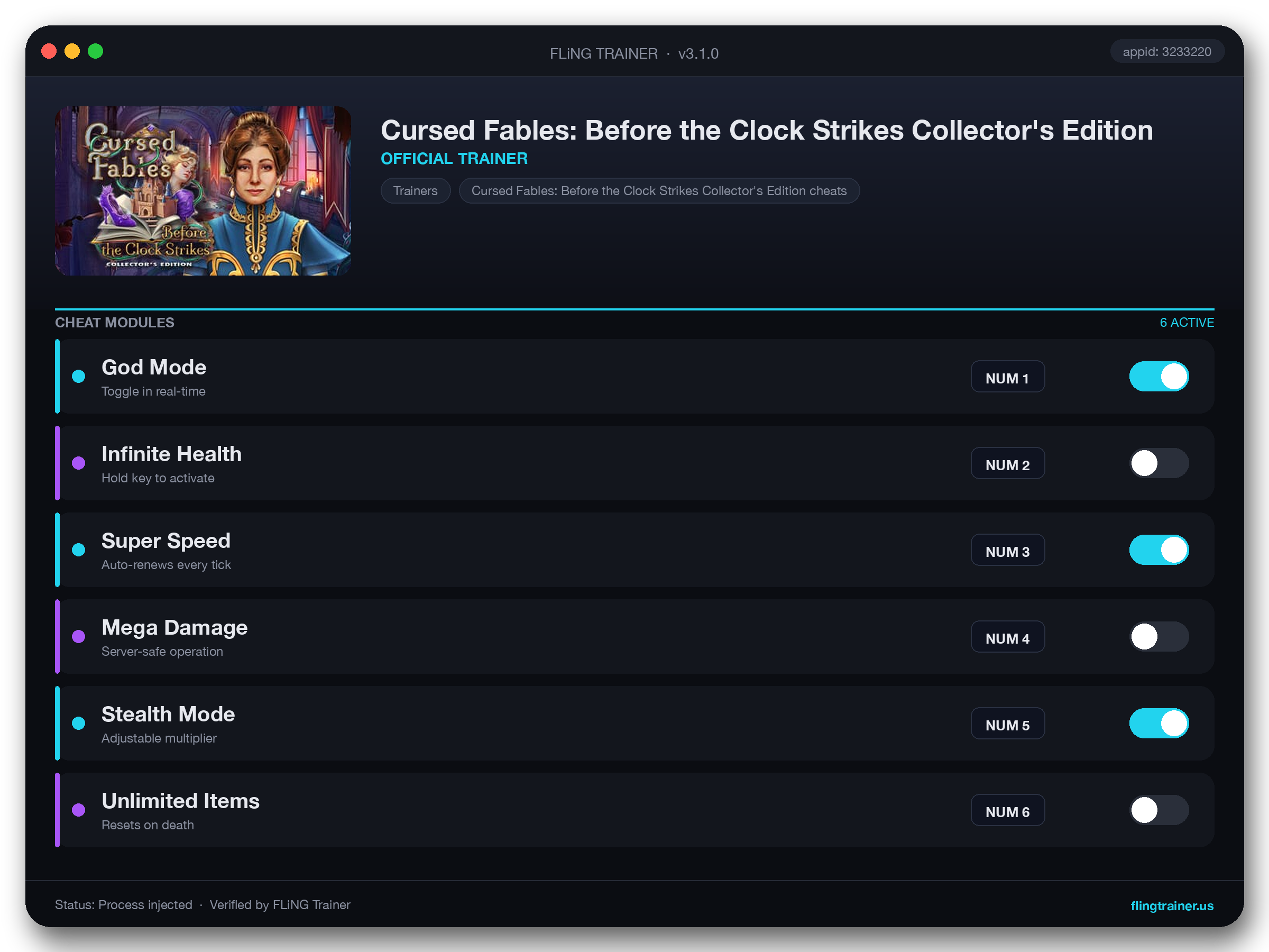 Cursed Fables: Before the Clock Strikes Collector's Edition Trainer interface