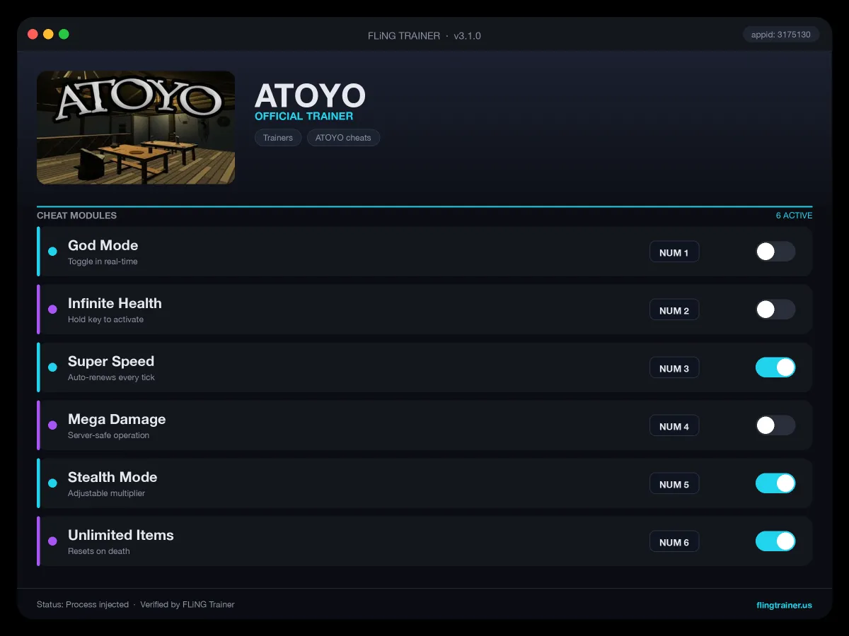 ATOYO Trainer interface