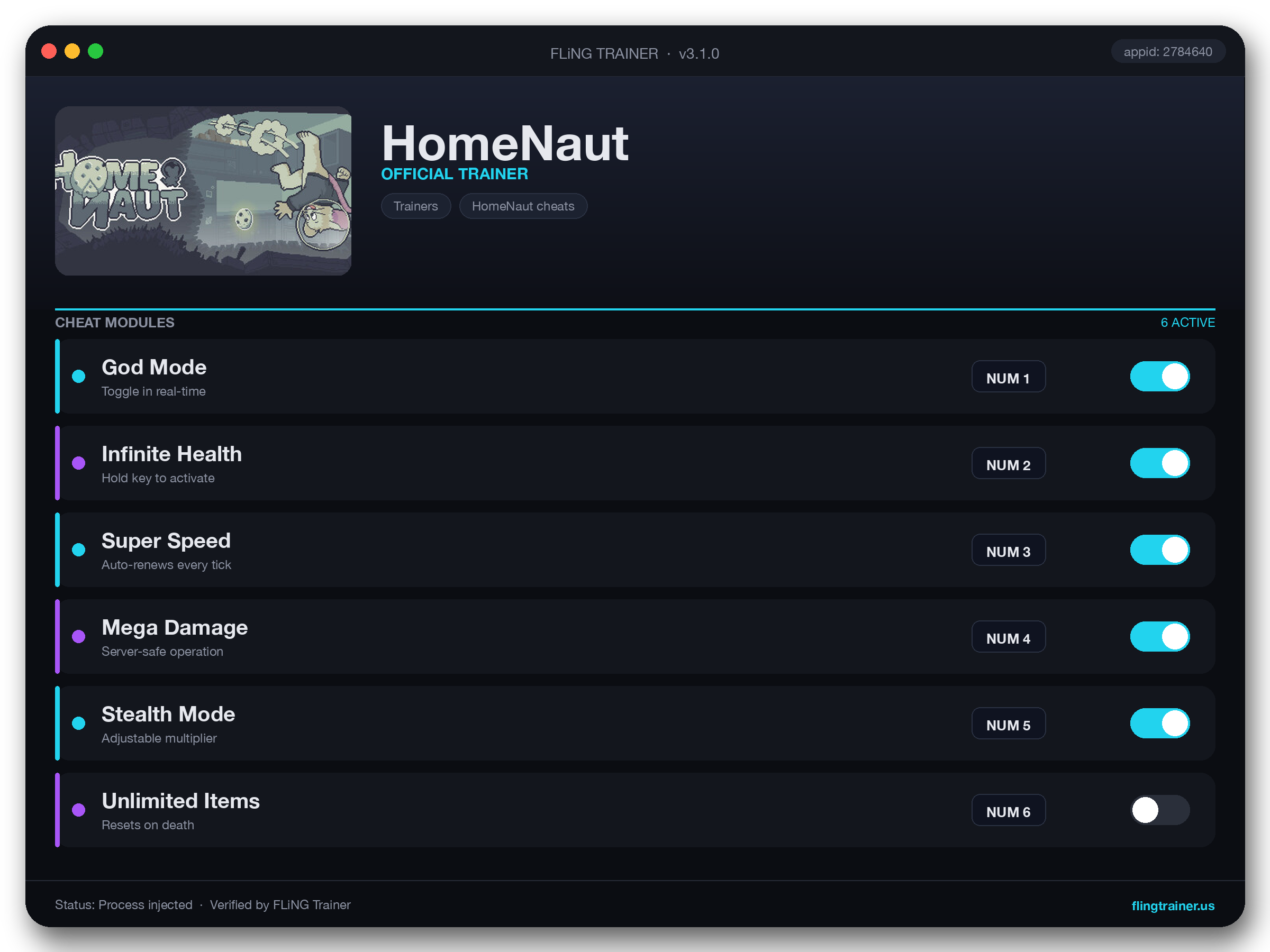 HomeNaut Trainer interface