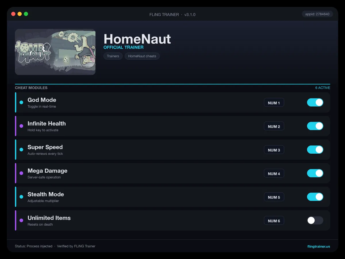 HomeNaut Trainer interface