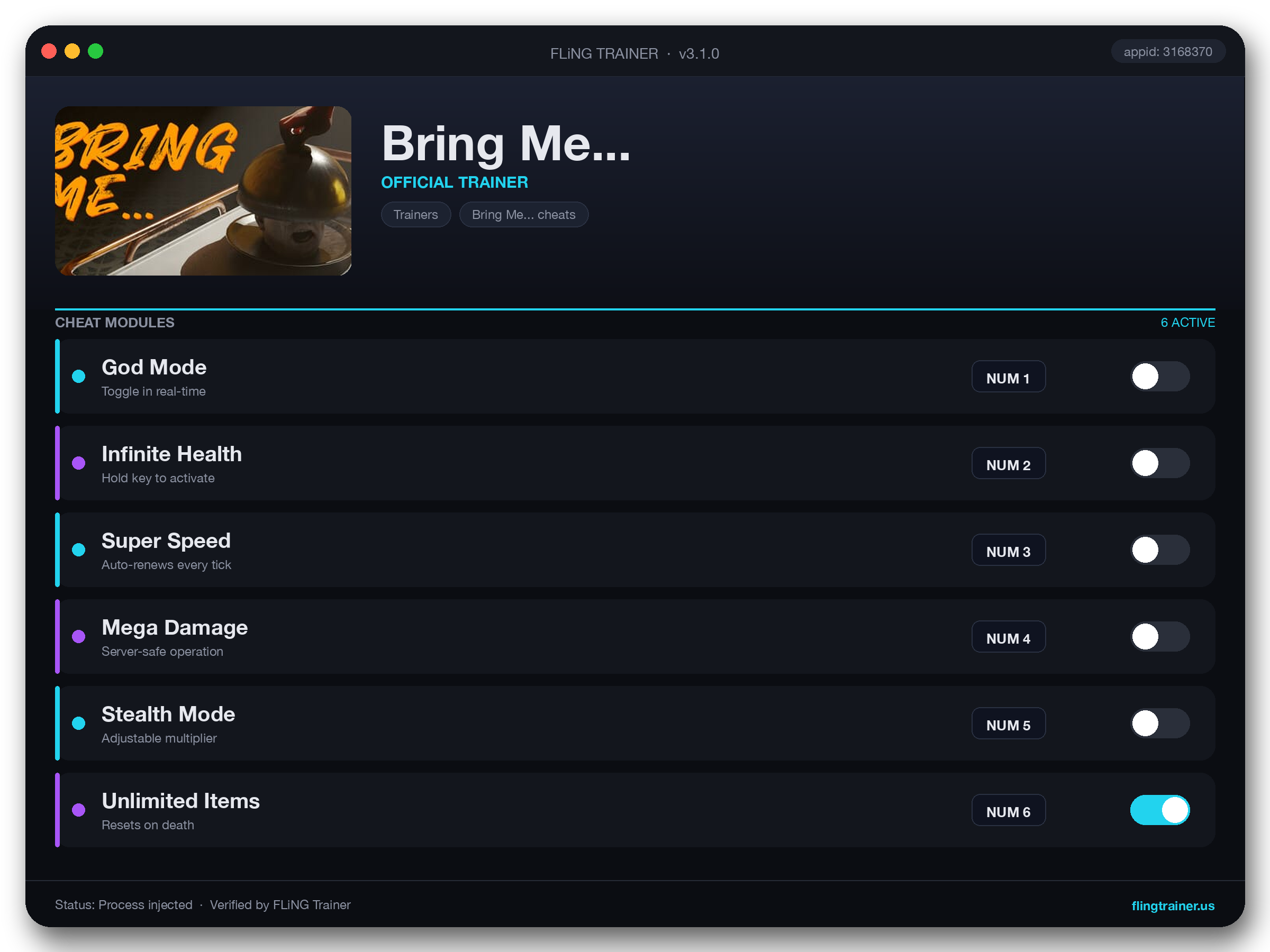 Bring Me... Trainer interface