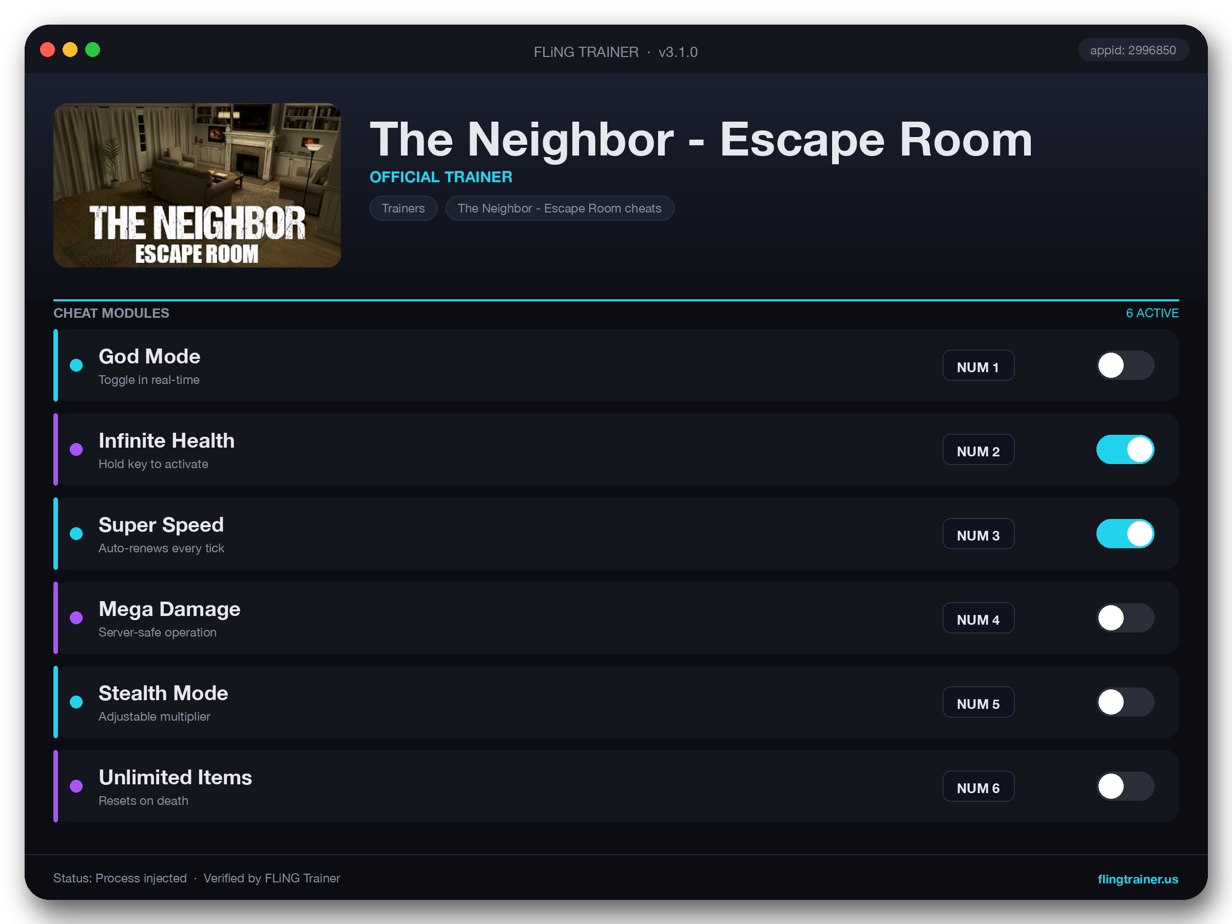 The Neighbor - Escape Room Trainer interface