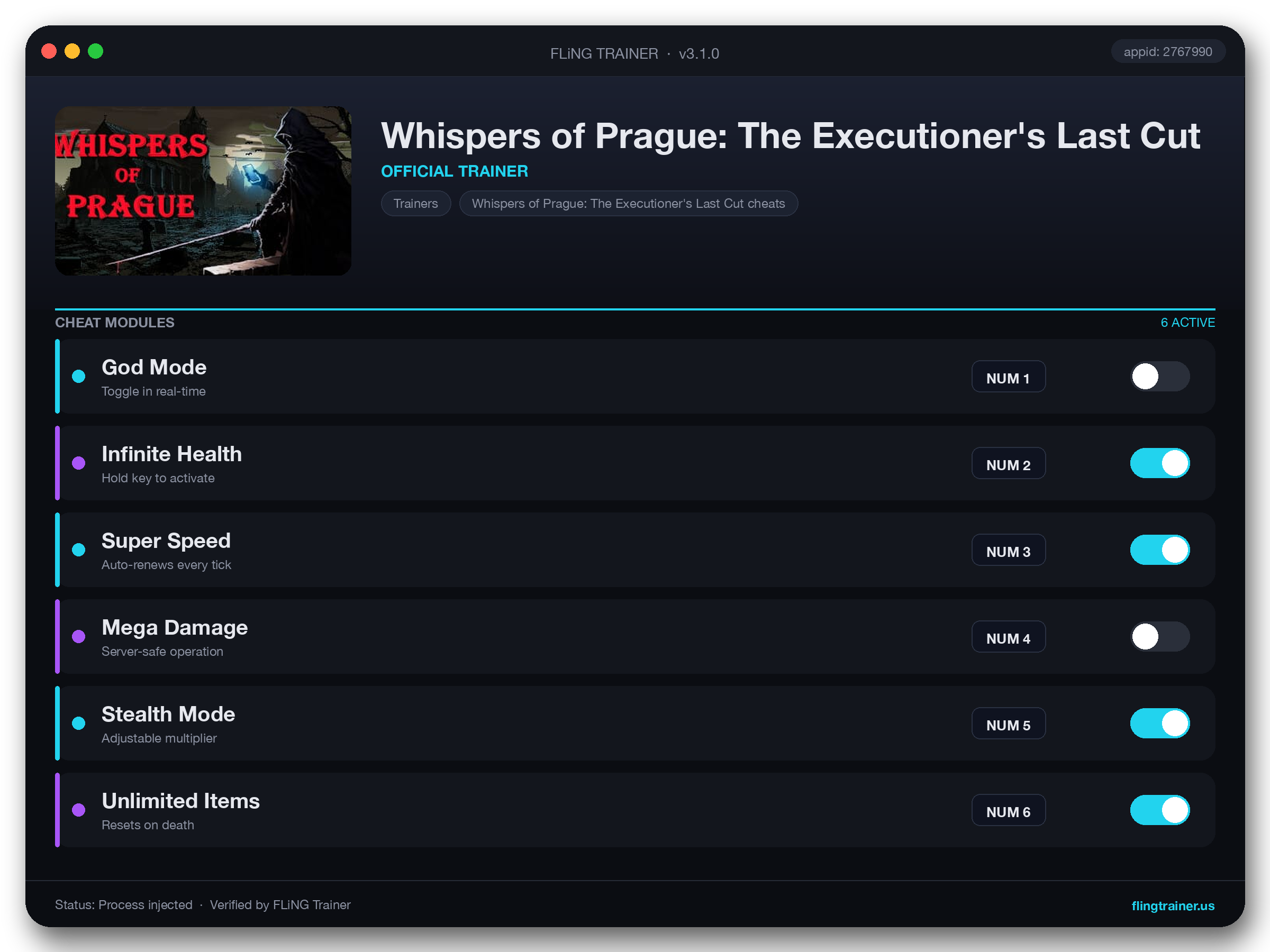 Whispers of Prague: The Executioner's Last Cut Trainer interface