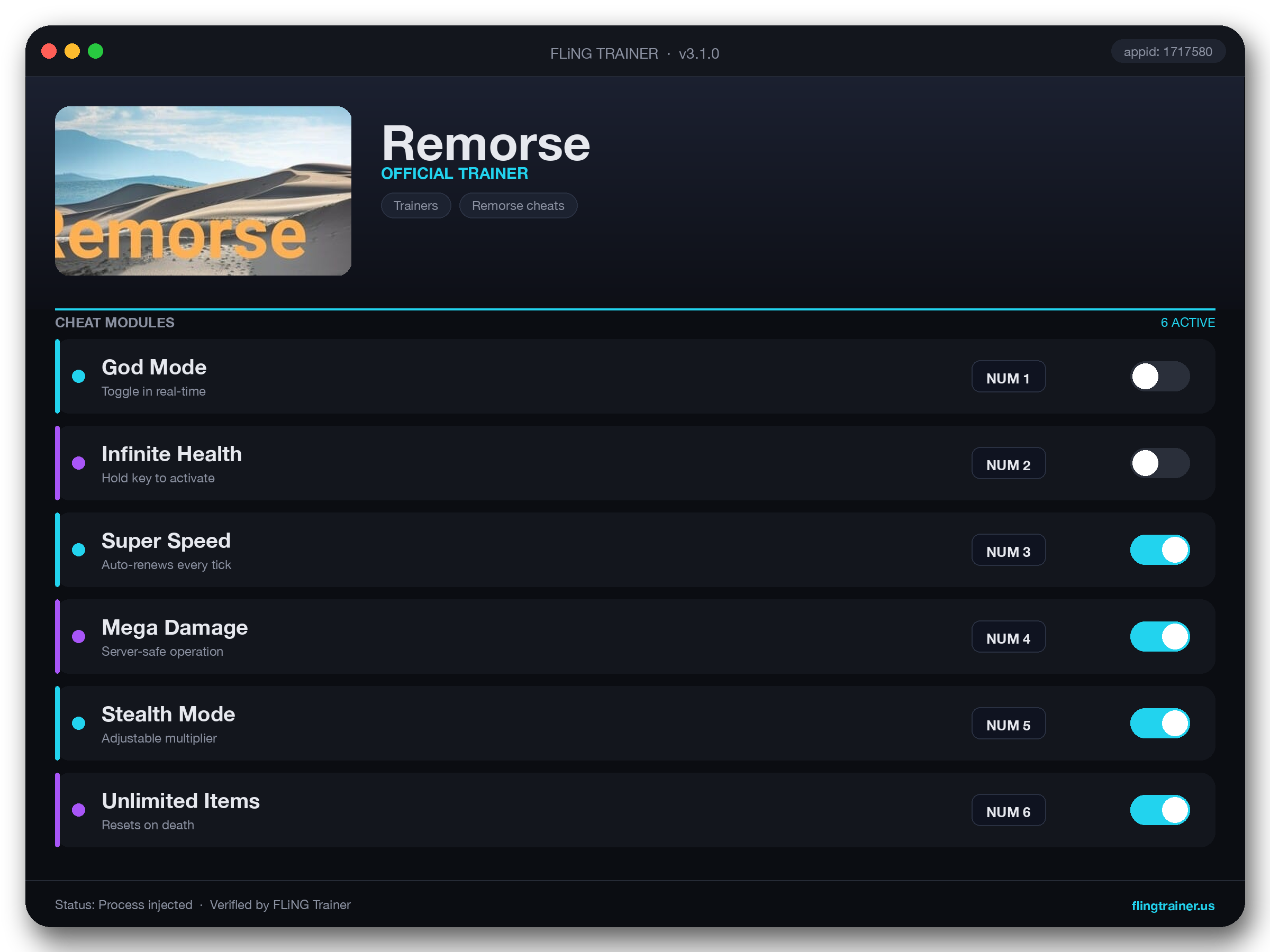 Remorse Trainer interface