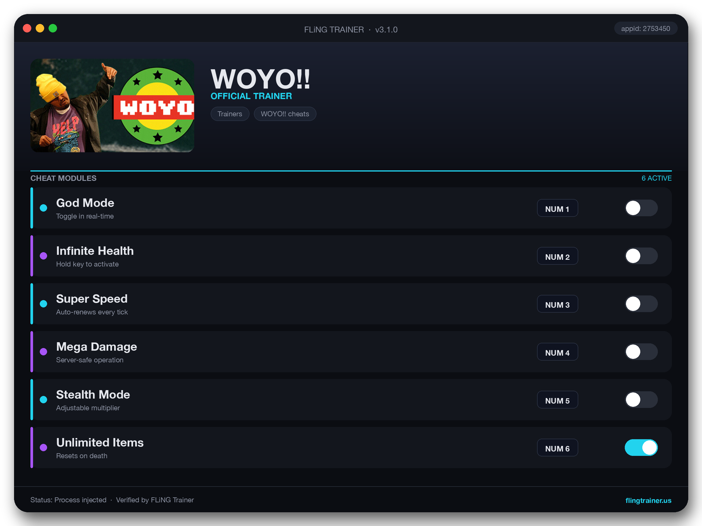 WOYO!! Trainer interface