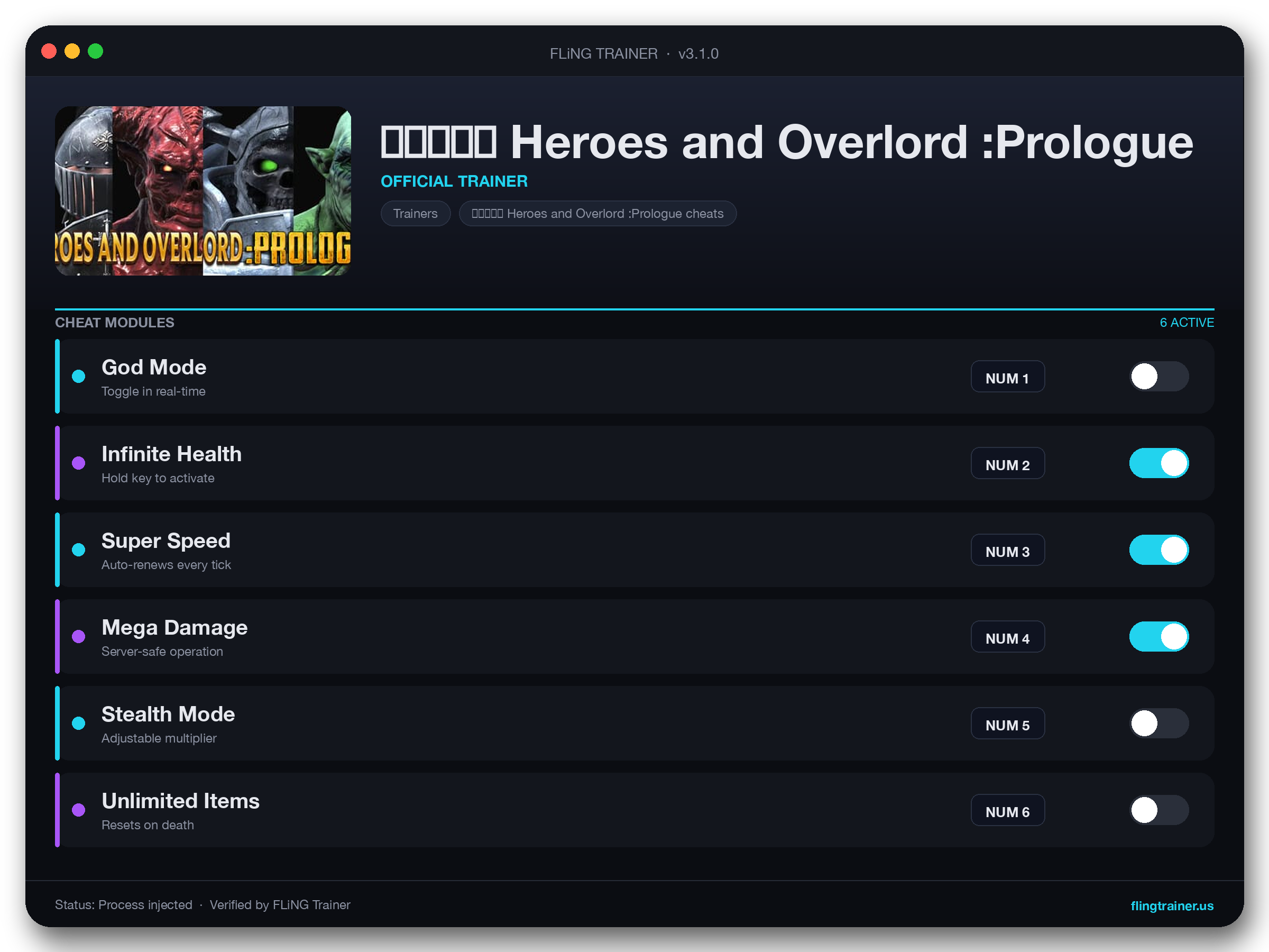 英雄与霸主 Heroes and Overlord :Prologue Trainer interface