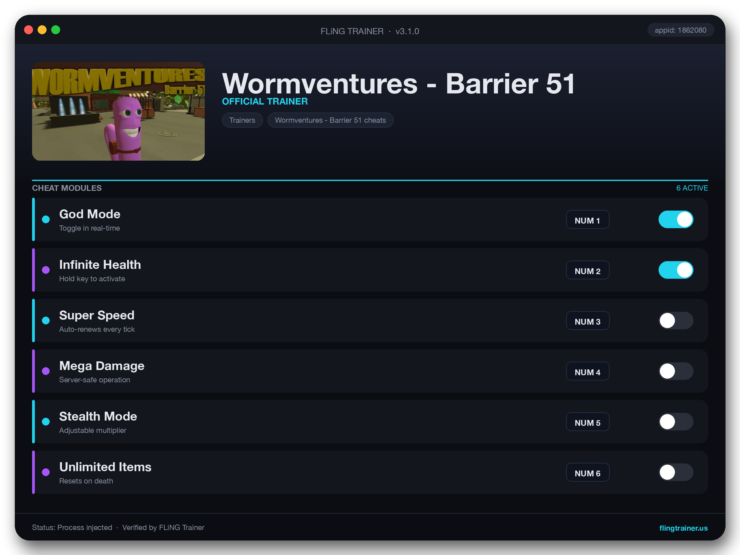 Wormventures - Barrier 51 Trainer interface