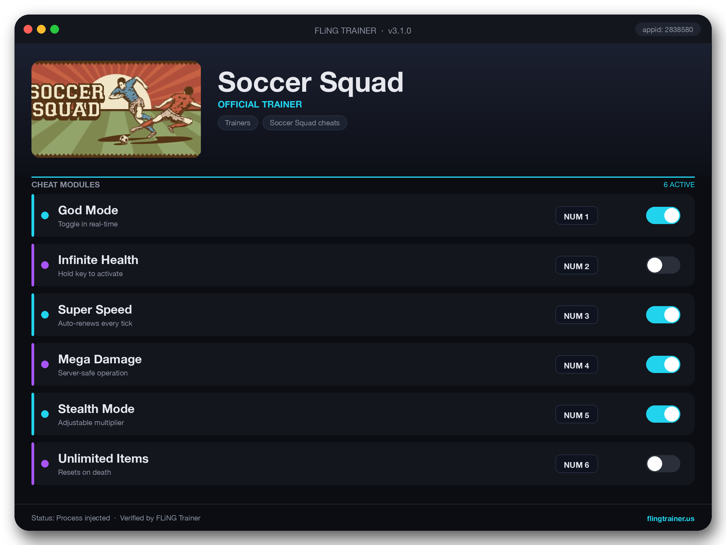Soccer Squad Trainer interface