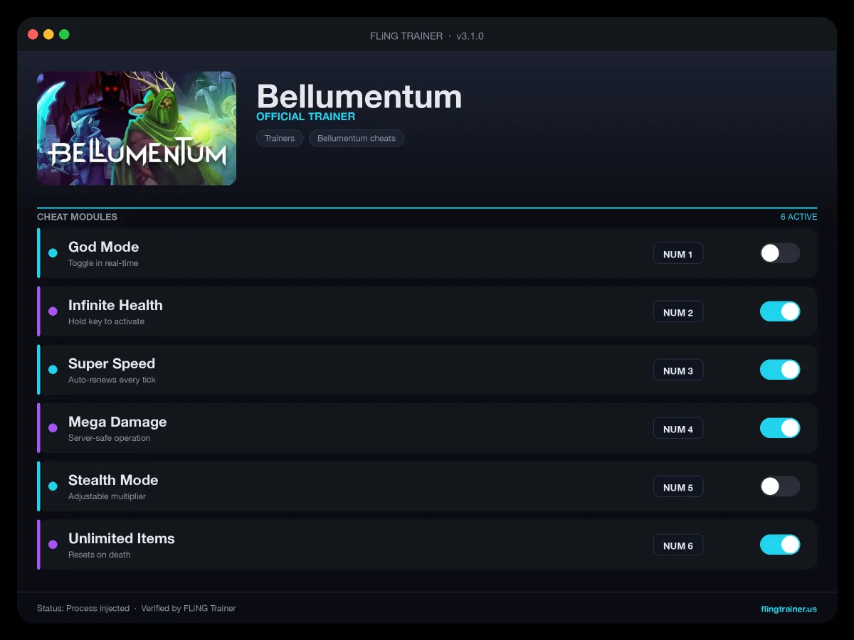 Bellumentum Trainer interface