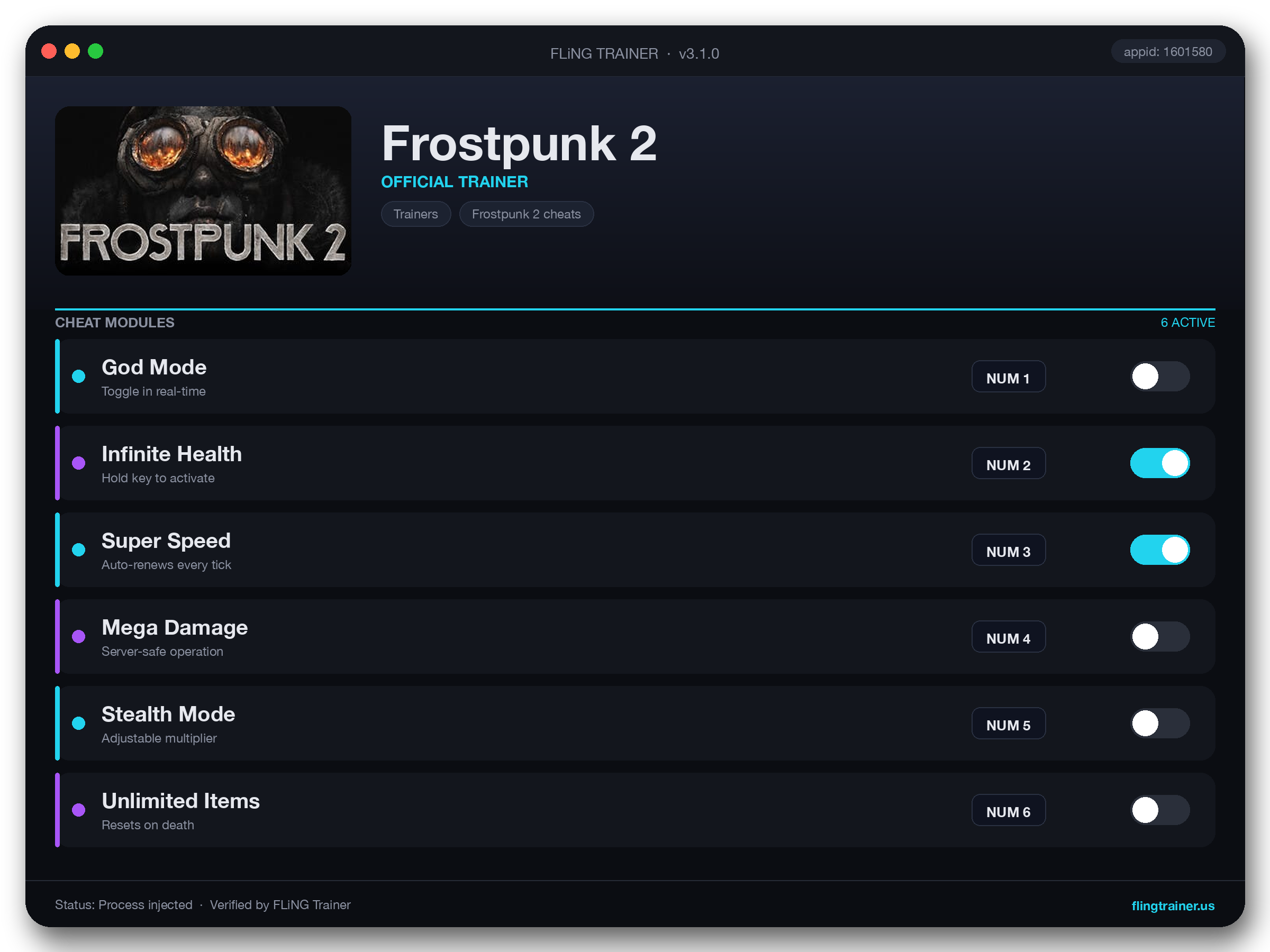 Frostpunk 2 Trainer interface